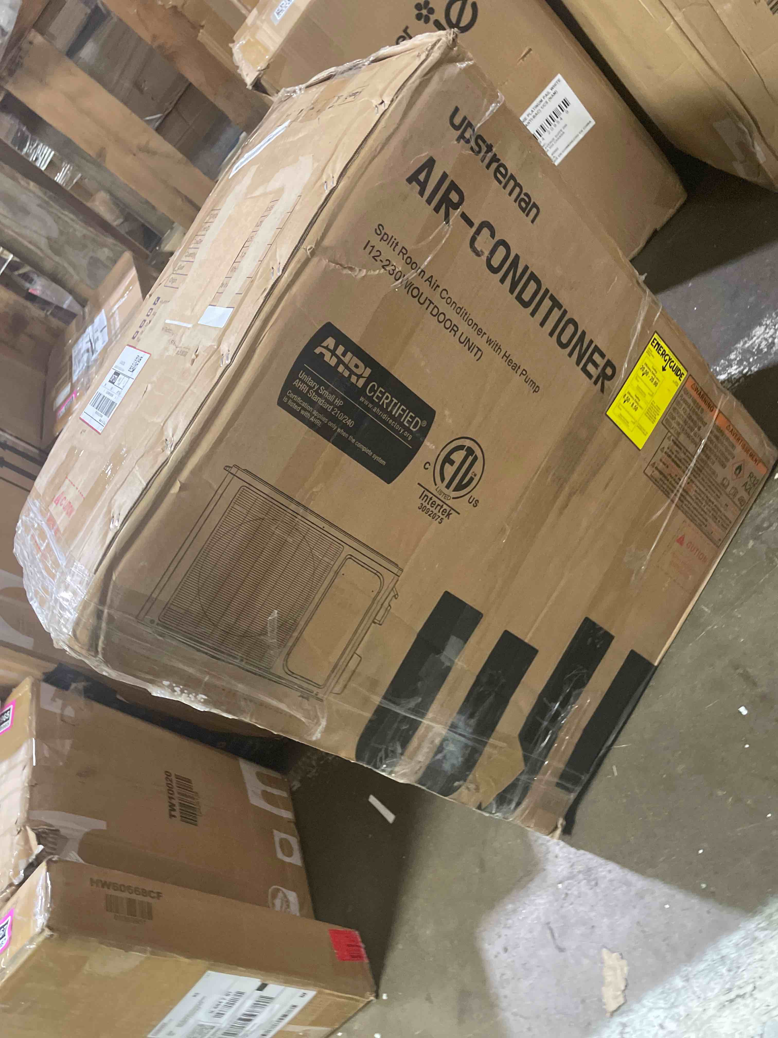 Condition photo showing As Is for (incomplete)upstreman 24000 btu mini split air conditioner/heating system 230v