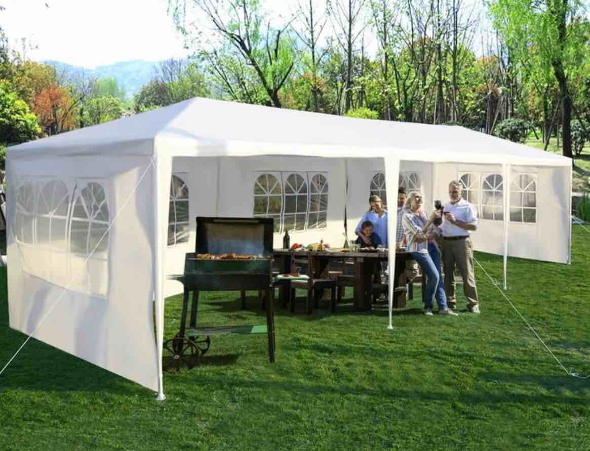 costway 10'x30' party wedding tent event canopies heavy duty pavilion 5 sidewall 44lbs