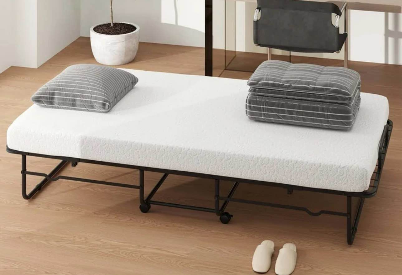 costway twin size folding bed 38" x 75" rollaway guest bed portable sleeper bed