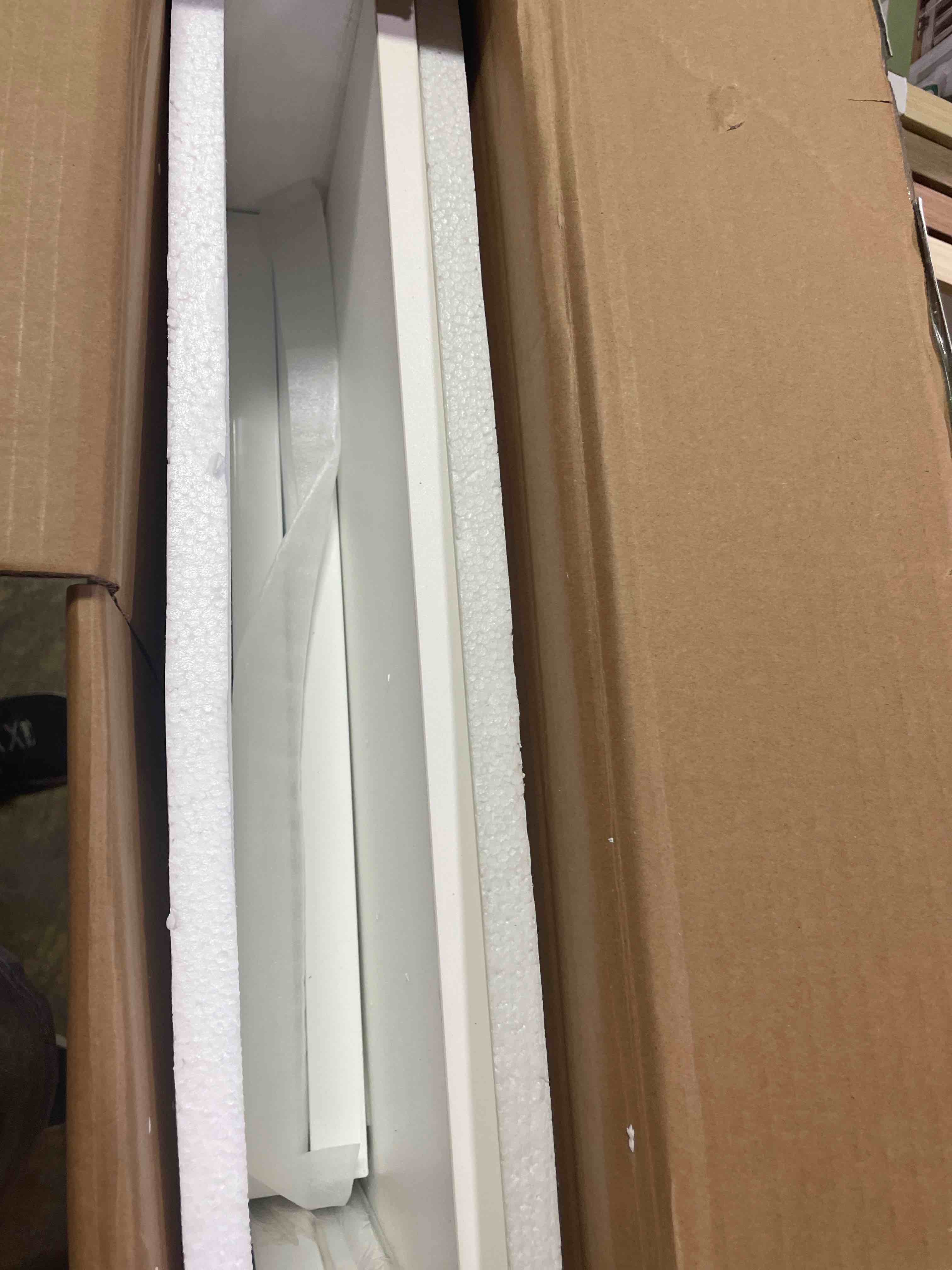 Condition photo showing New/Like New for shw mission 48-inch home office computer desk, white white 48-inch