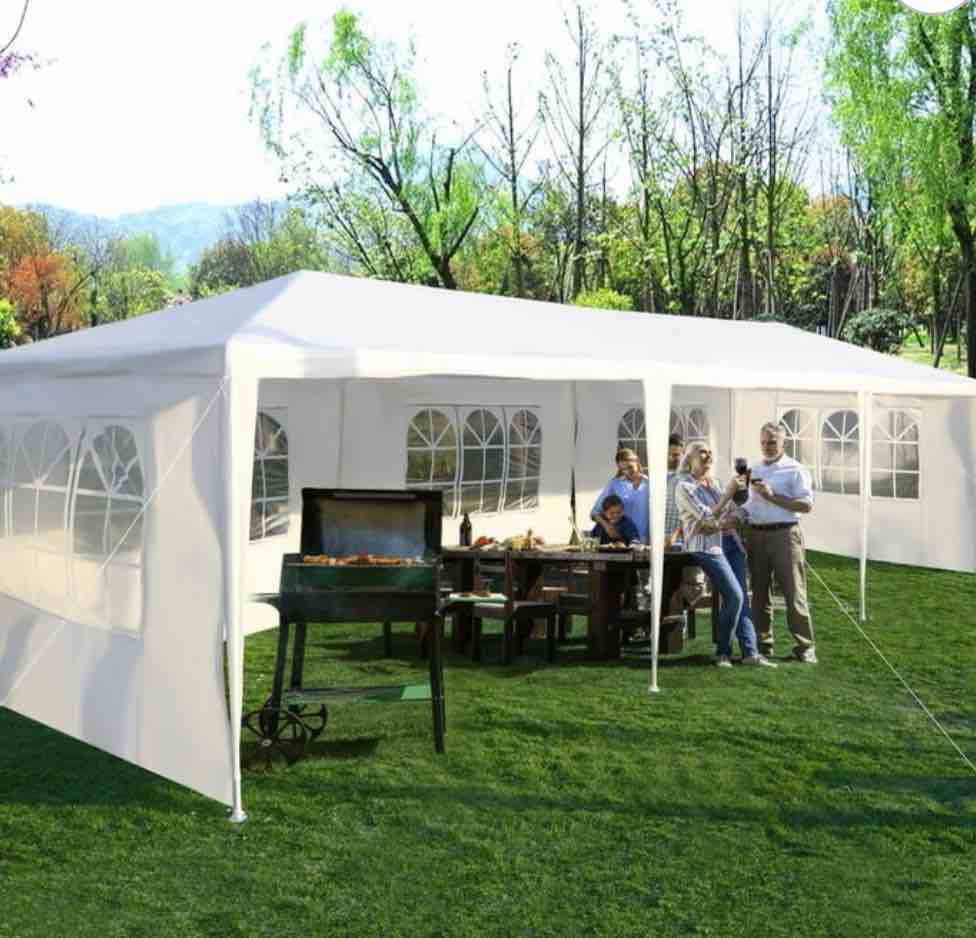 costway 10'x30' party wedding tent event canopies heavy duty pavilion 5 sidewall 44lbs