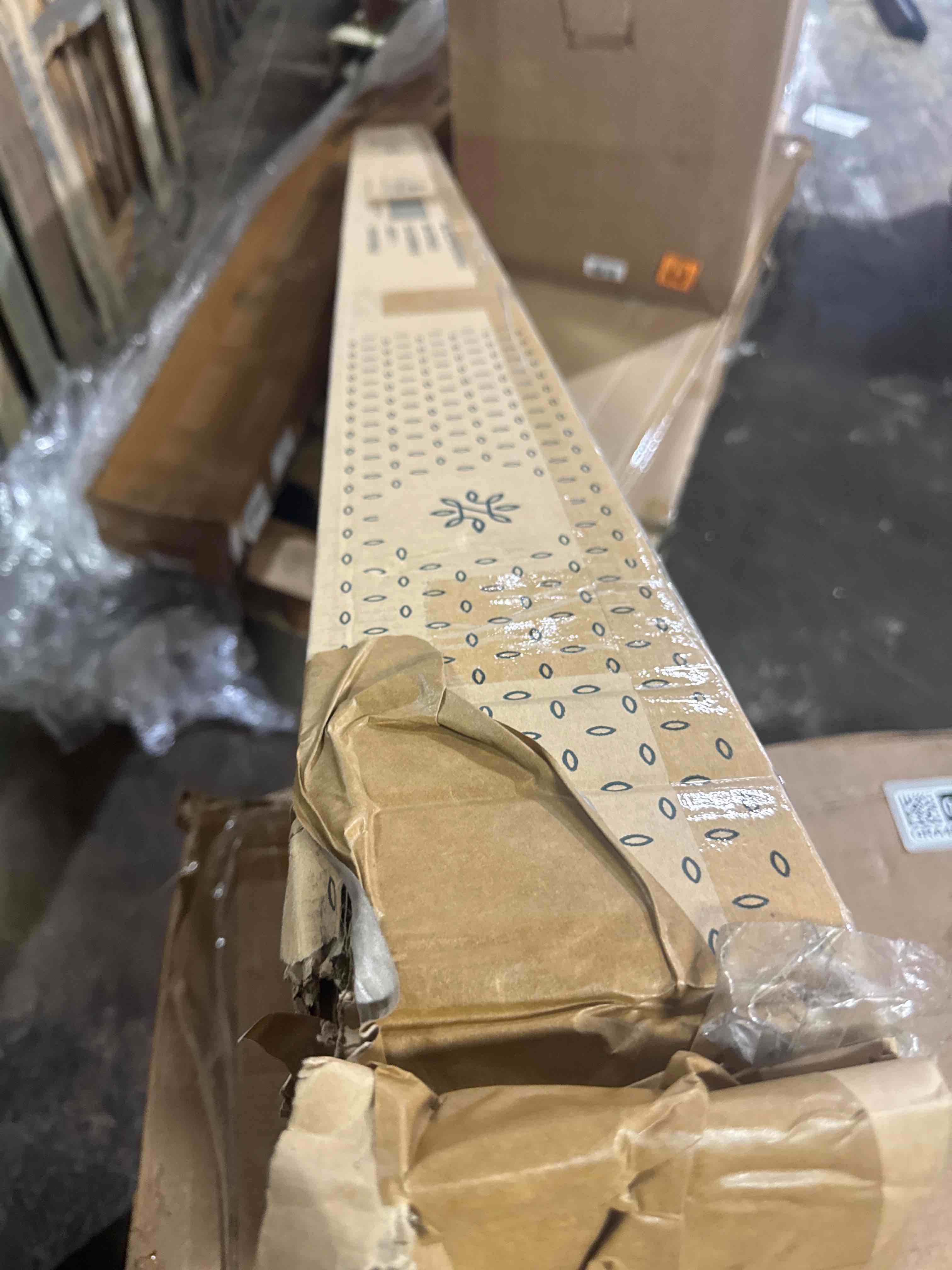 Condition photo showing New/Like New for zinus moiz wood platform bed frame / wood slat support / no box spring needed / easy assembly, natural, full | solid wood frame, wood slat support, ample underbed storage space, easy assembly