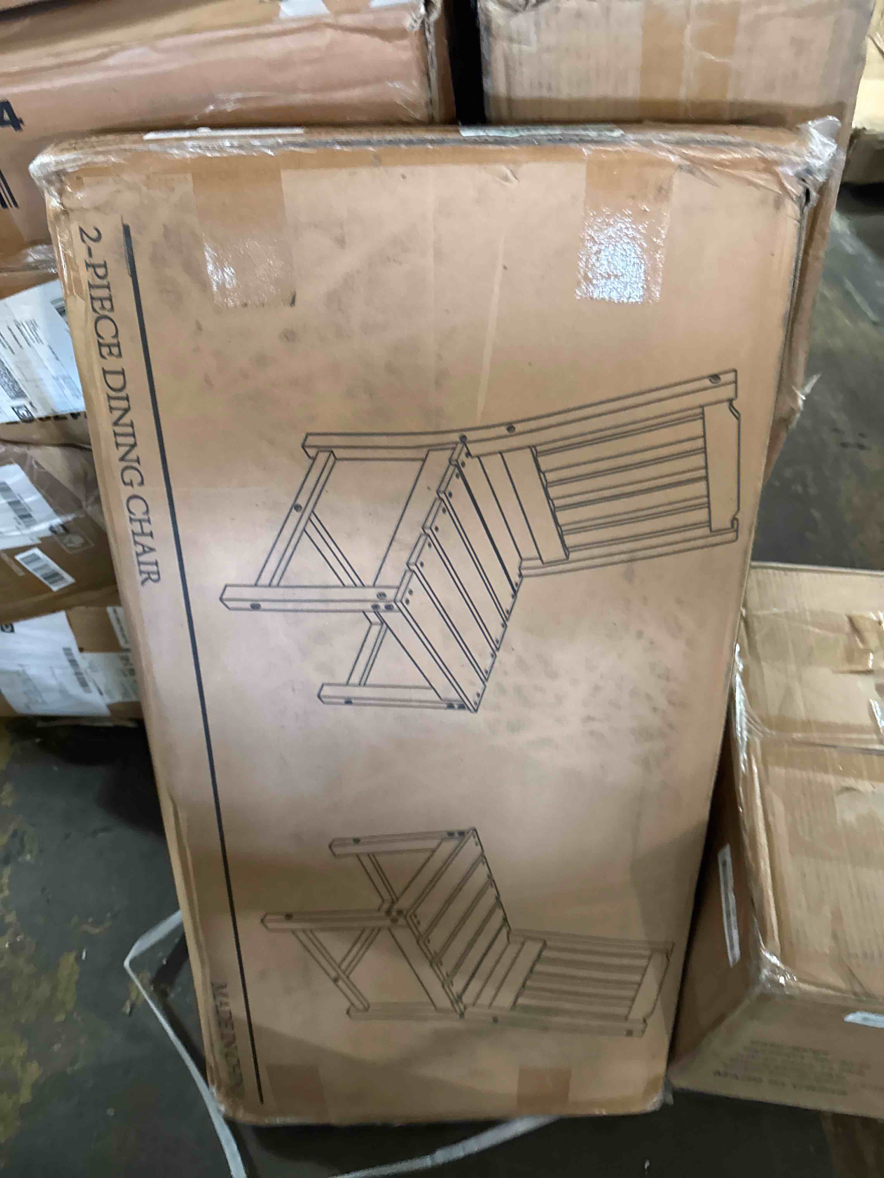 Condition photo showing New/Like New for patio dining chair set of 2,hdpe outdoor dining armless chairs,brown