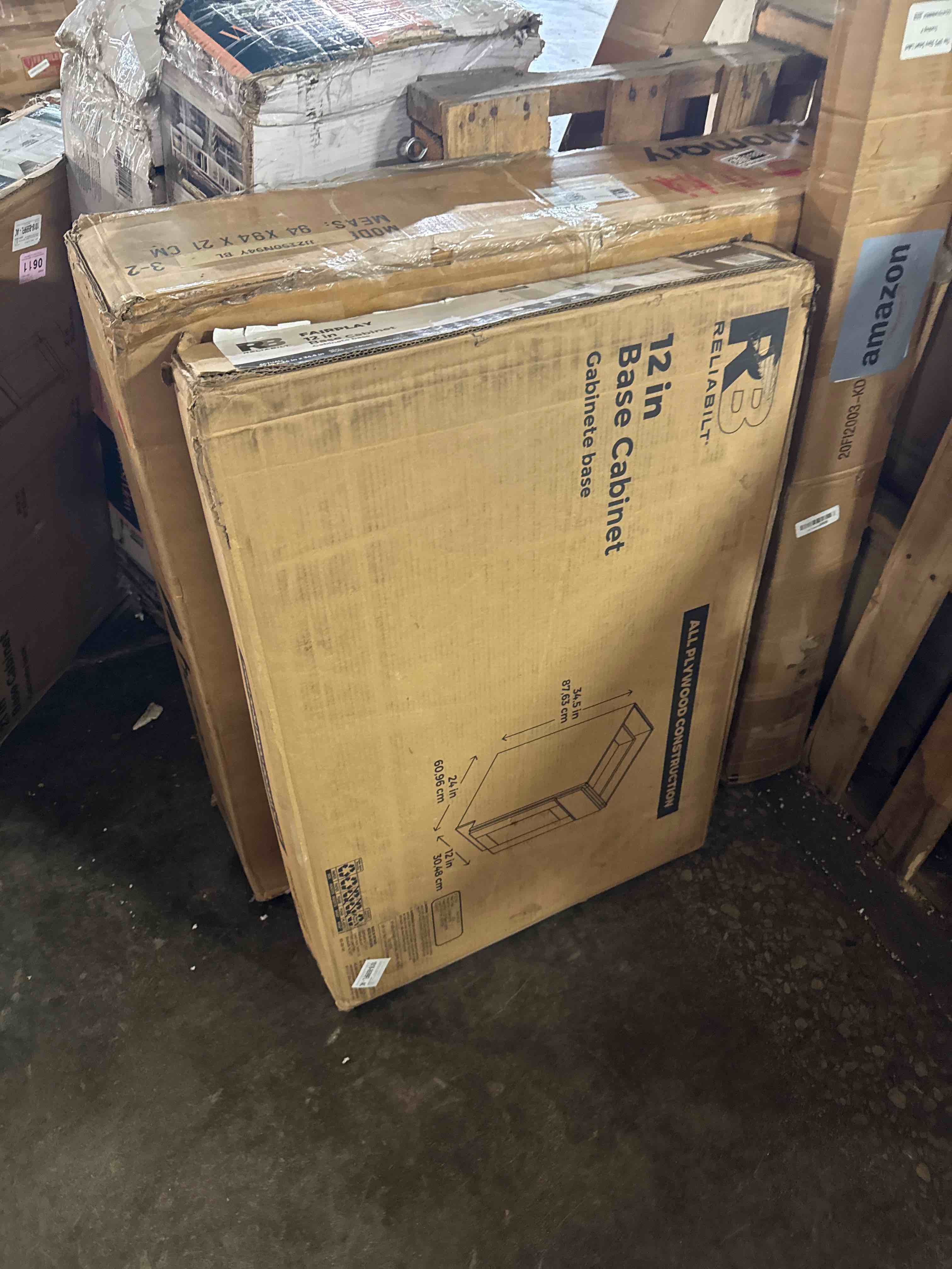 Condition photo showing New/Like New for design house brookings shaker unassembled base kitchen cabinet b12, 12 w x 24 d x 34.5 h, painted white with sherwin williams®, solid wood – design house, 561324 1 door and 1 drawer 12 in. wide