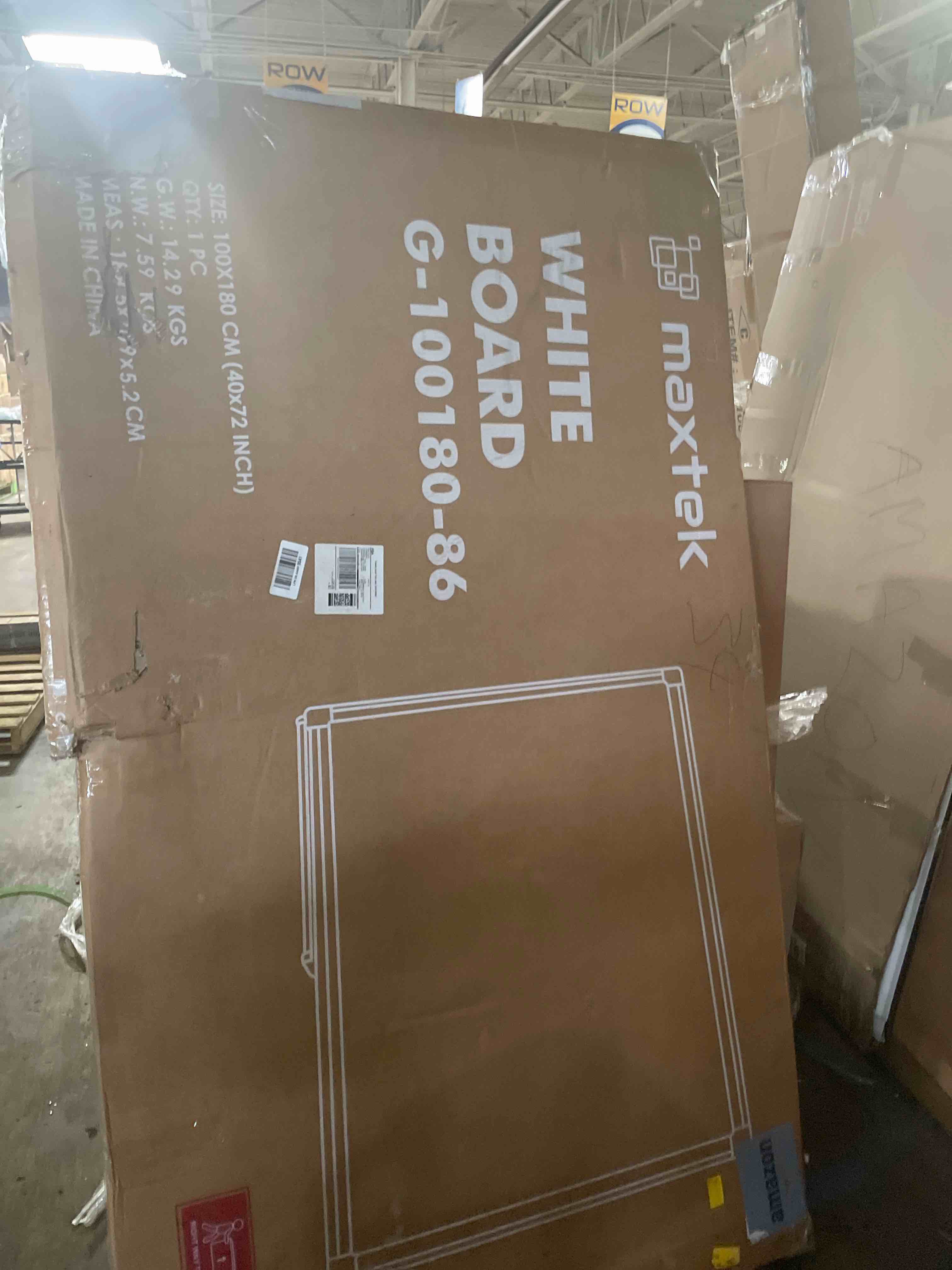Condition photo showing New/Like New for viz-pro dry erase board/whiteboard, 72 x 40 inches, wall mounted board for school office and home
