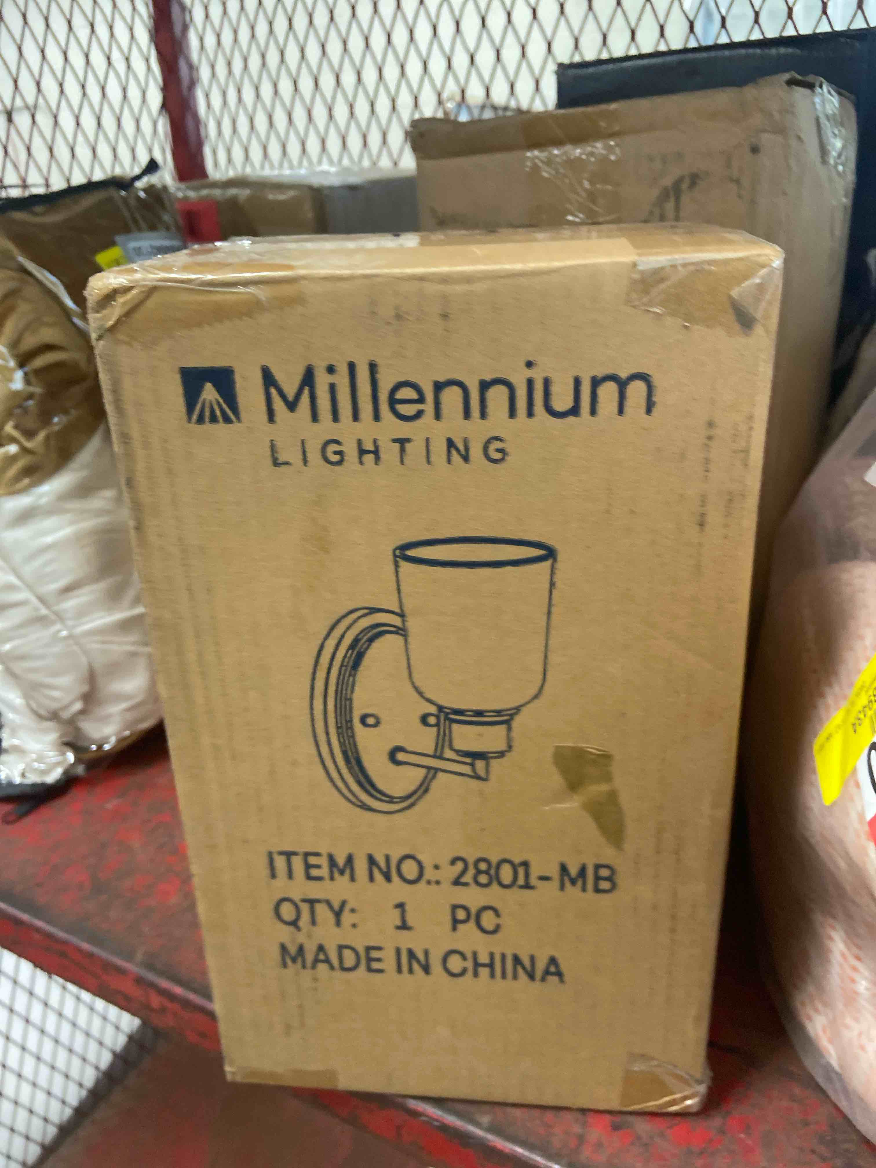 Condition photo showing New/Like New for ml lighting amberle 1-light wall sconce matte black