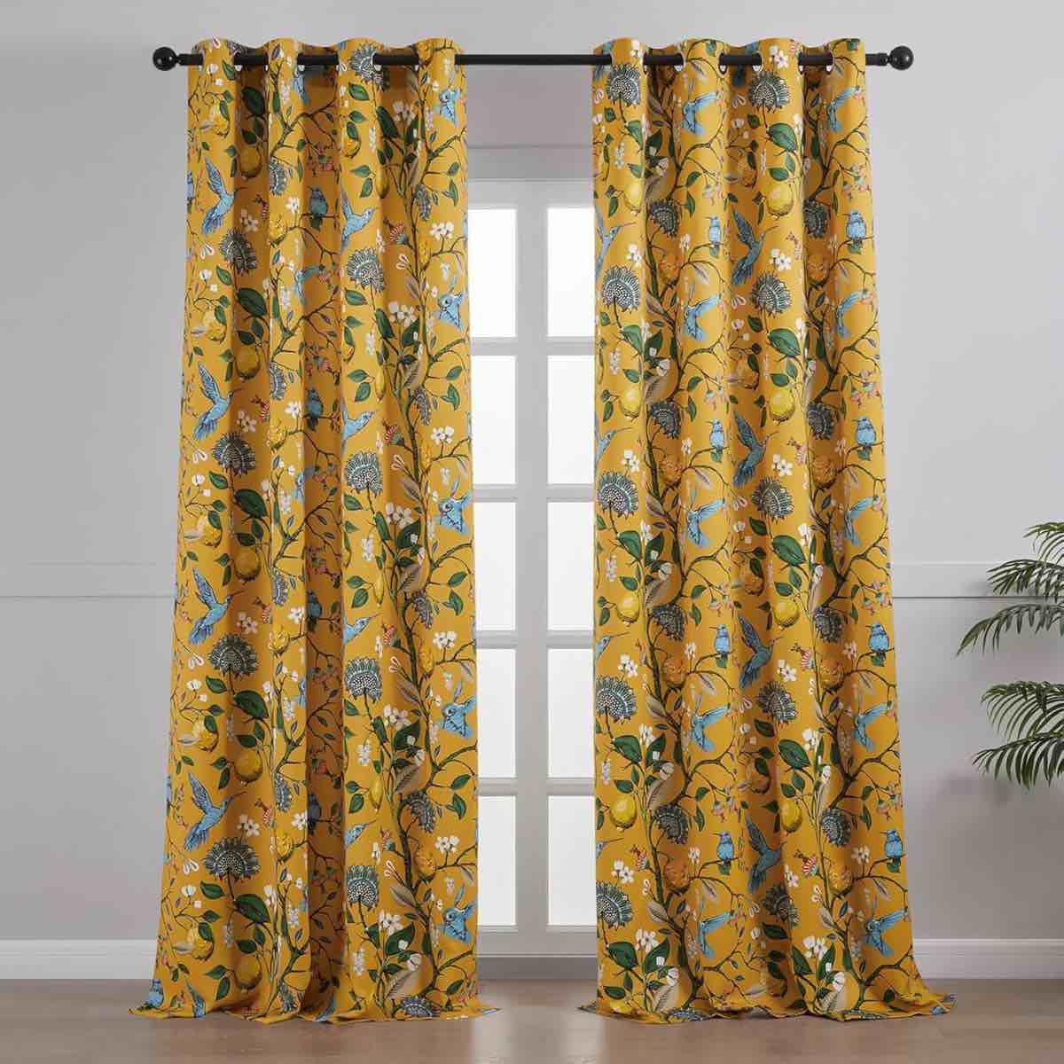 Curtains Decorative French Country Grommet Antique Decor Hummingbird Window Covering For Living Room Bedroom Dining