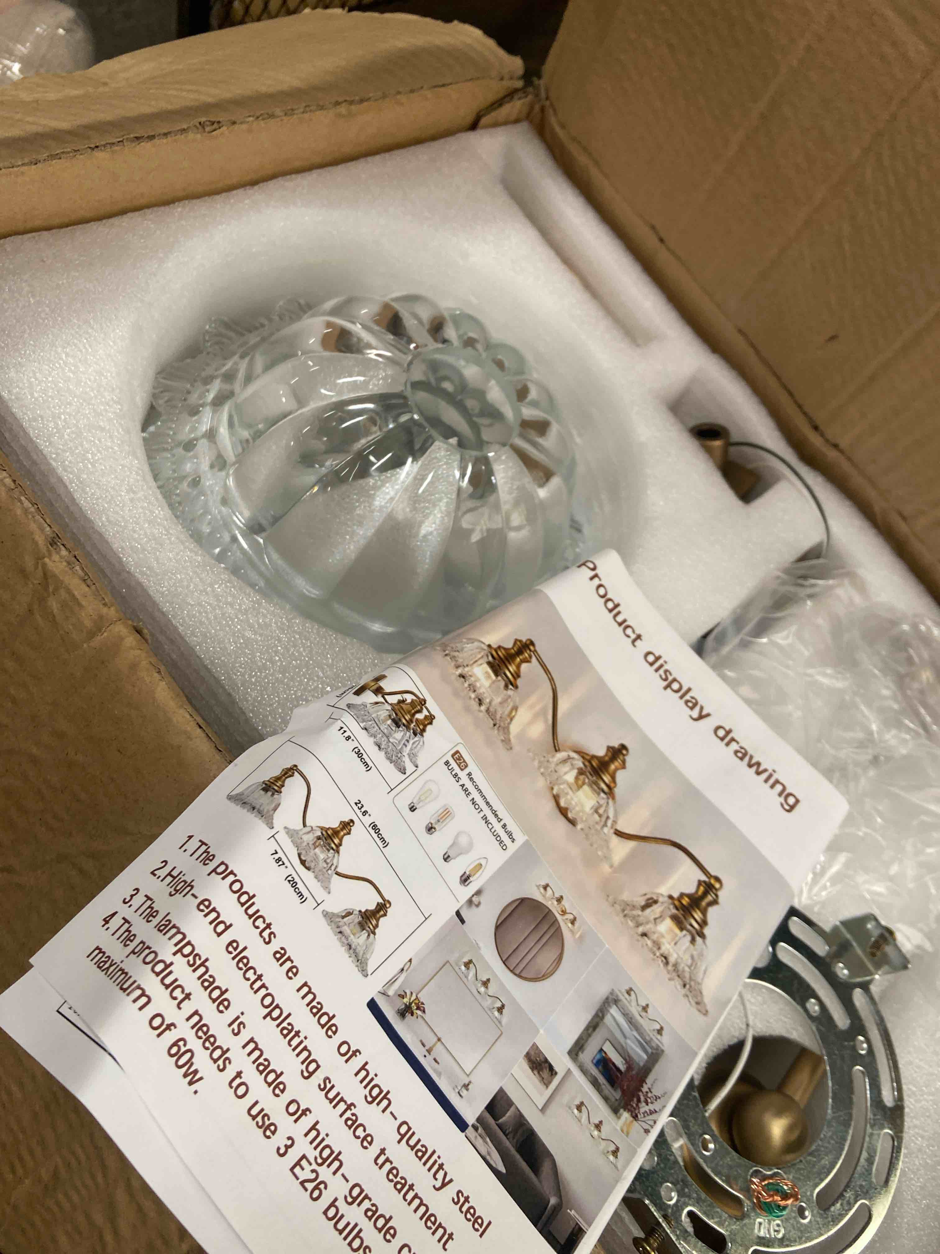 Condition photo showing New/Like New for xiedun vintage bathroom vanity light fixture 3 lights vanity lighting matte antique brass vanity light for bathroom brass 3 light