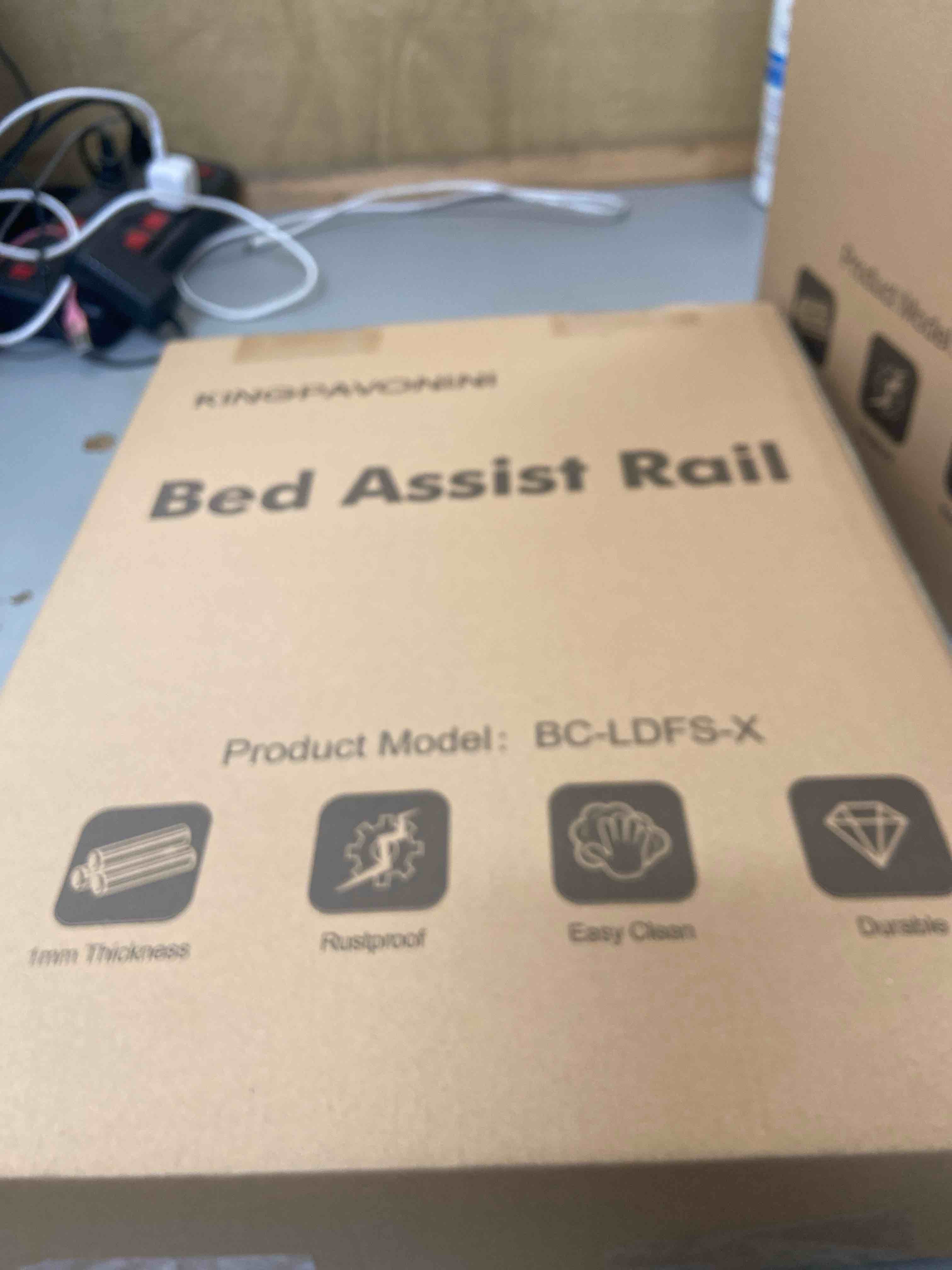 Condition photo showing New/Like New for kingpavonini bed rails for elderly adults safety - adjustable bed cane with non-slip ergonomic handle and storage pocket, stable bed assist rails for seniors hold up to 300 lbs, tool-free assembly