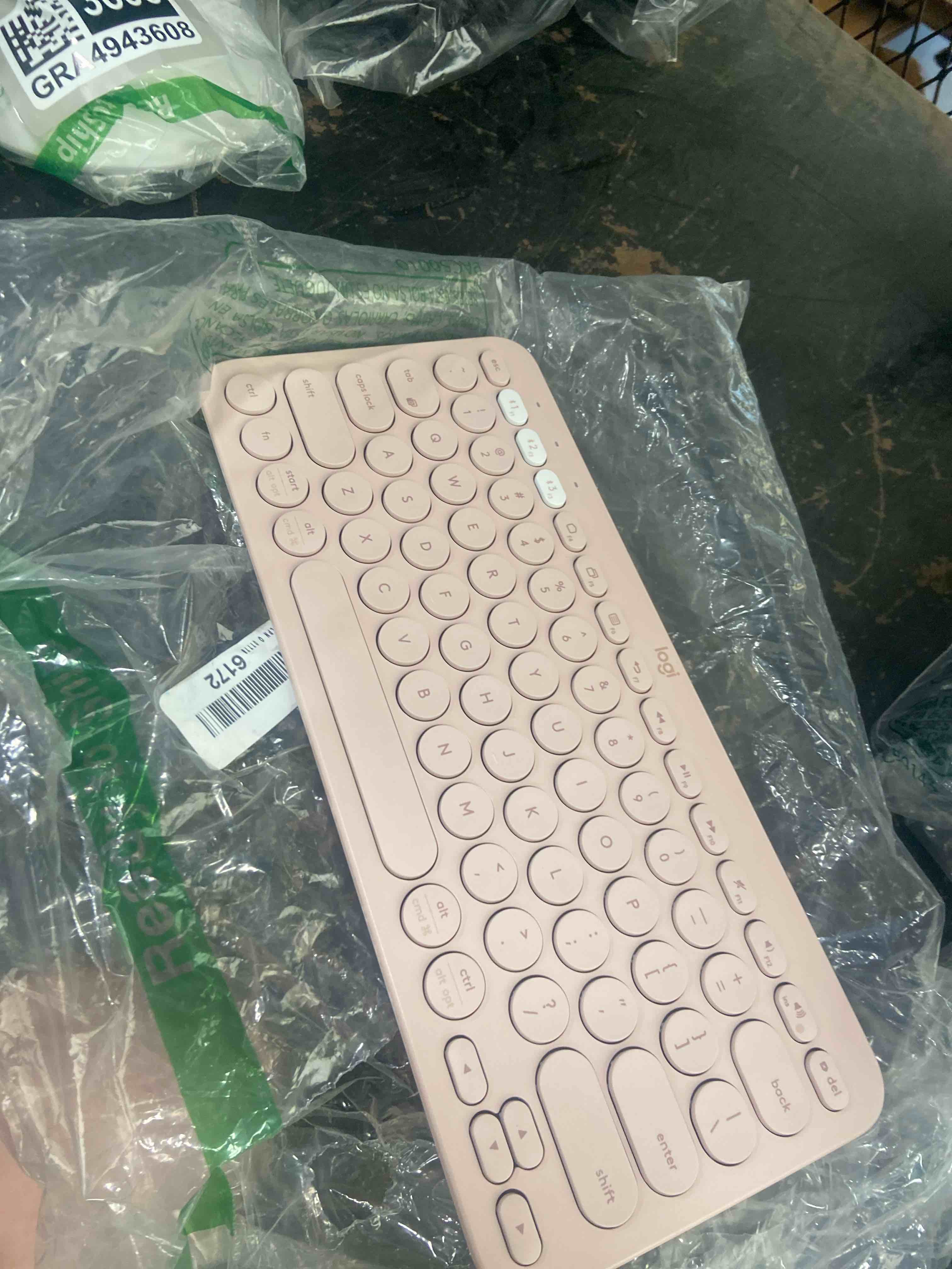 Condition photo showing New/Like New for logitech pebble keys 2 k380s, multi-device bluetooth wireless keyboard with customizable shortcuts, slim and portable, easy-switch for windows, macos, ipados, android, chrome os - tonal rose pc keyboard rose