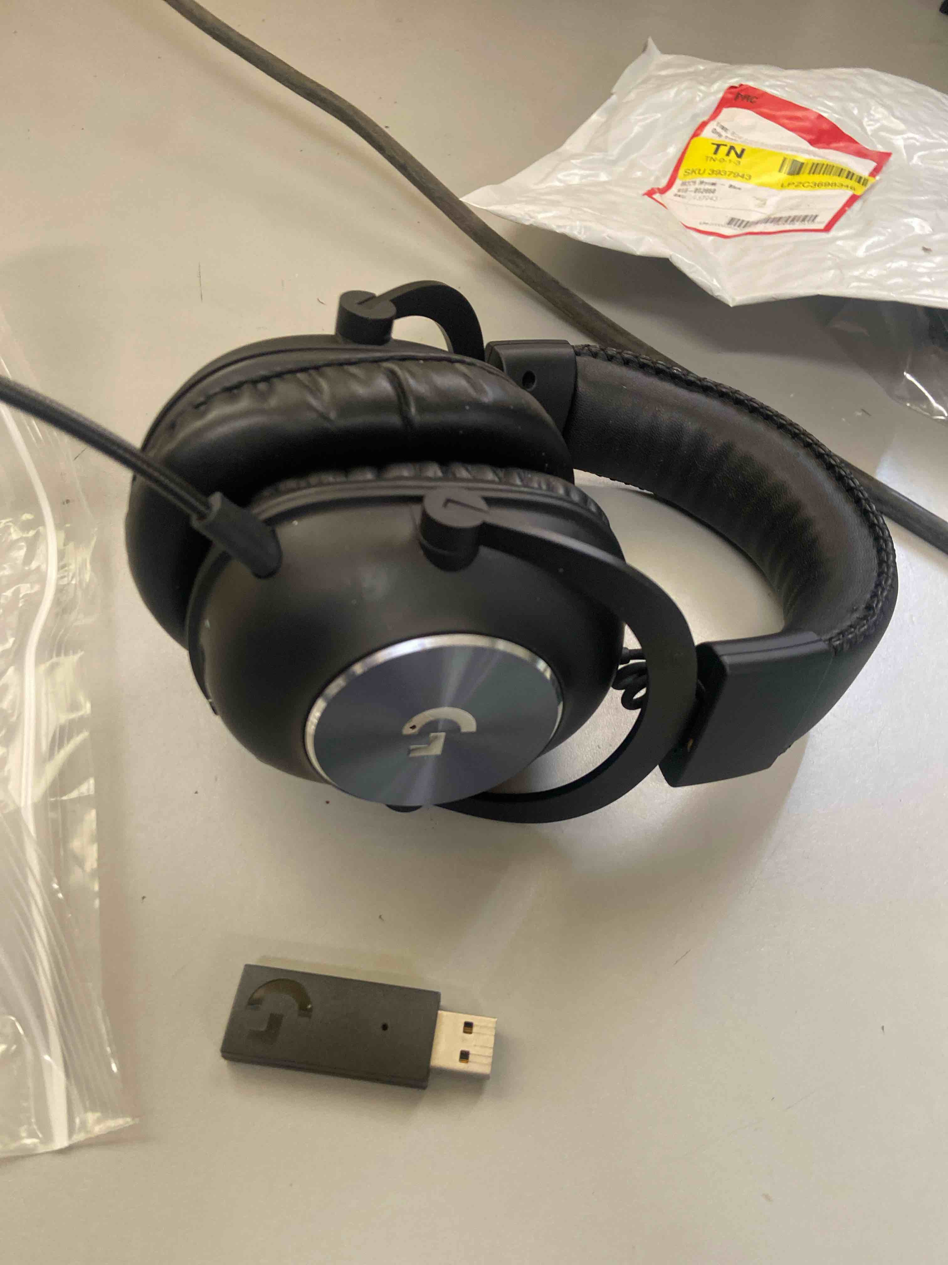 Condition photo showing New/Like New for logitech g pro x wireless lightspeed gaming headset with blue vo!ce mic filter tech, 50 mm pro-g drivers, and dts headphone:x 2.0 surround sound, 20+ hour battery life - black classic headset wireless