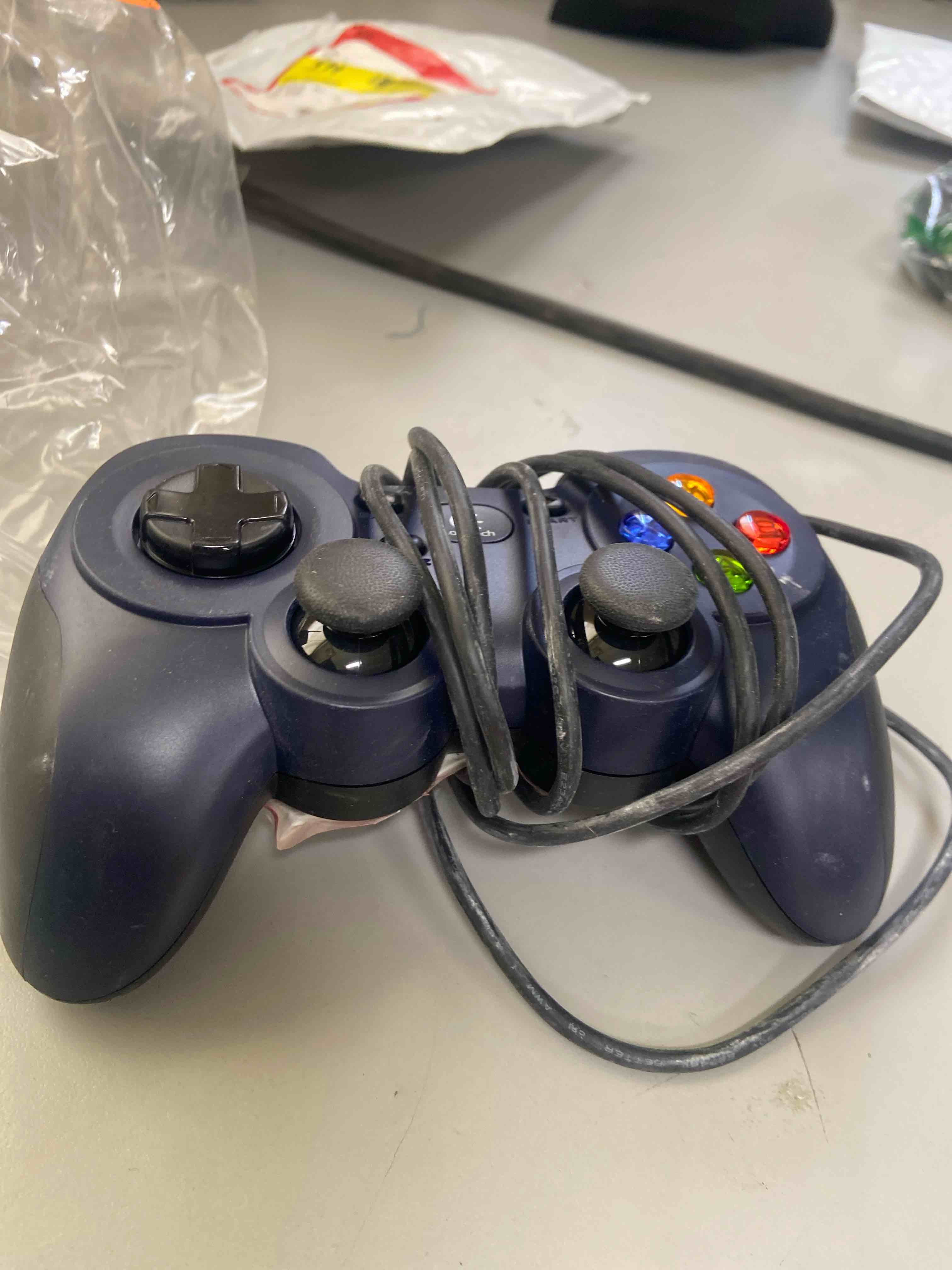 Condition photo showing Good Condition for logitech g f310 wired gamepad controller console like layout 4 switch d-pad pc - blue/black