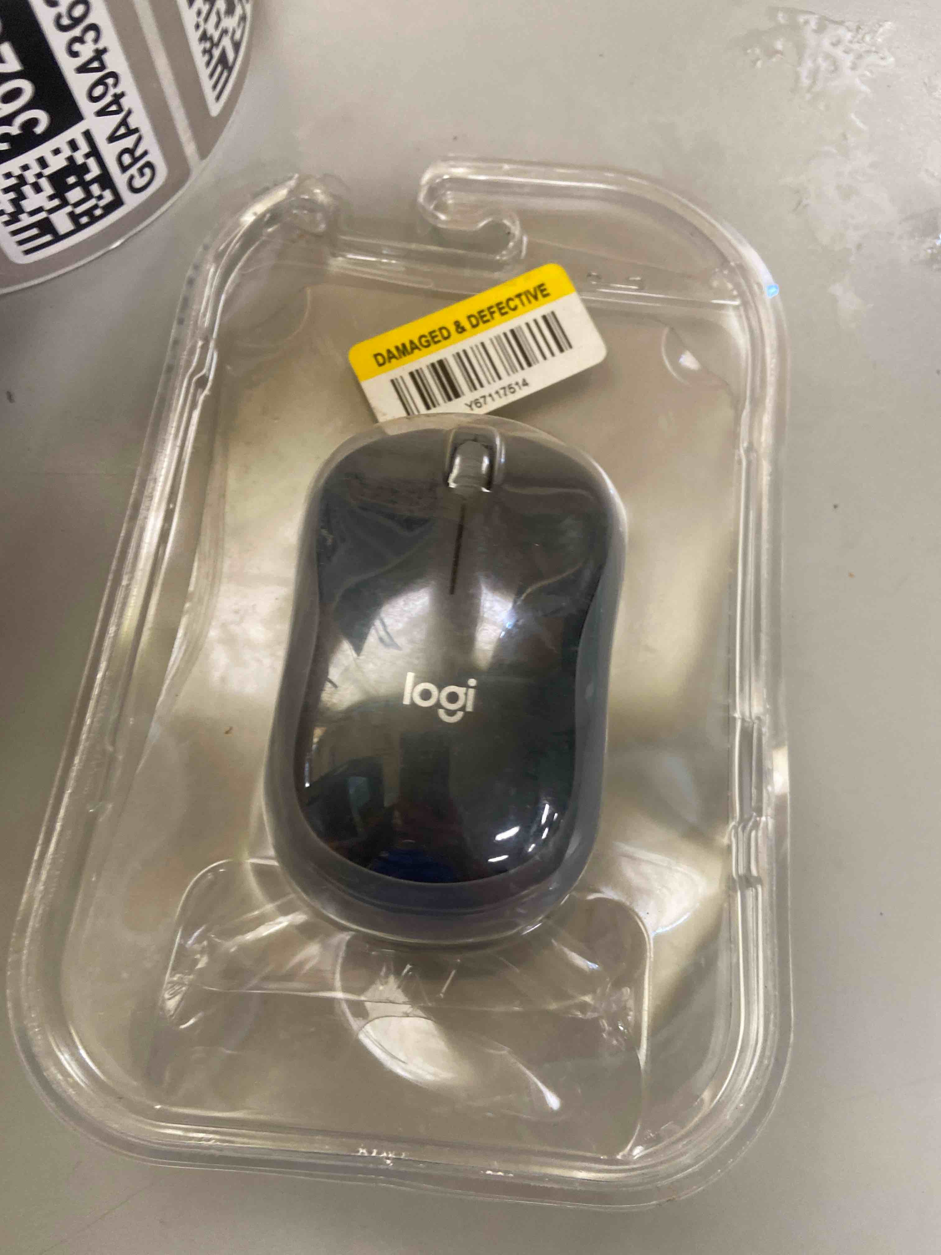 Condition photo showing New/Like New for logitech m185 wireless mouse, 2.4ghz with usb mini receiver, 12-month battery life, 1000 dpi optical tracking, ambidextrous pc/mac/laptop - swift grey 1 pack usb receiver swift grey