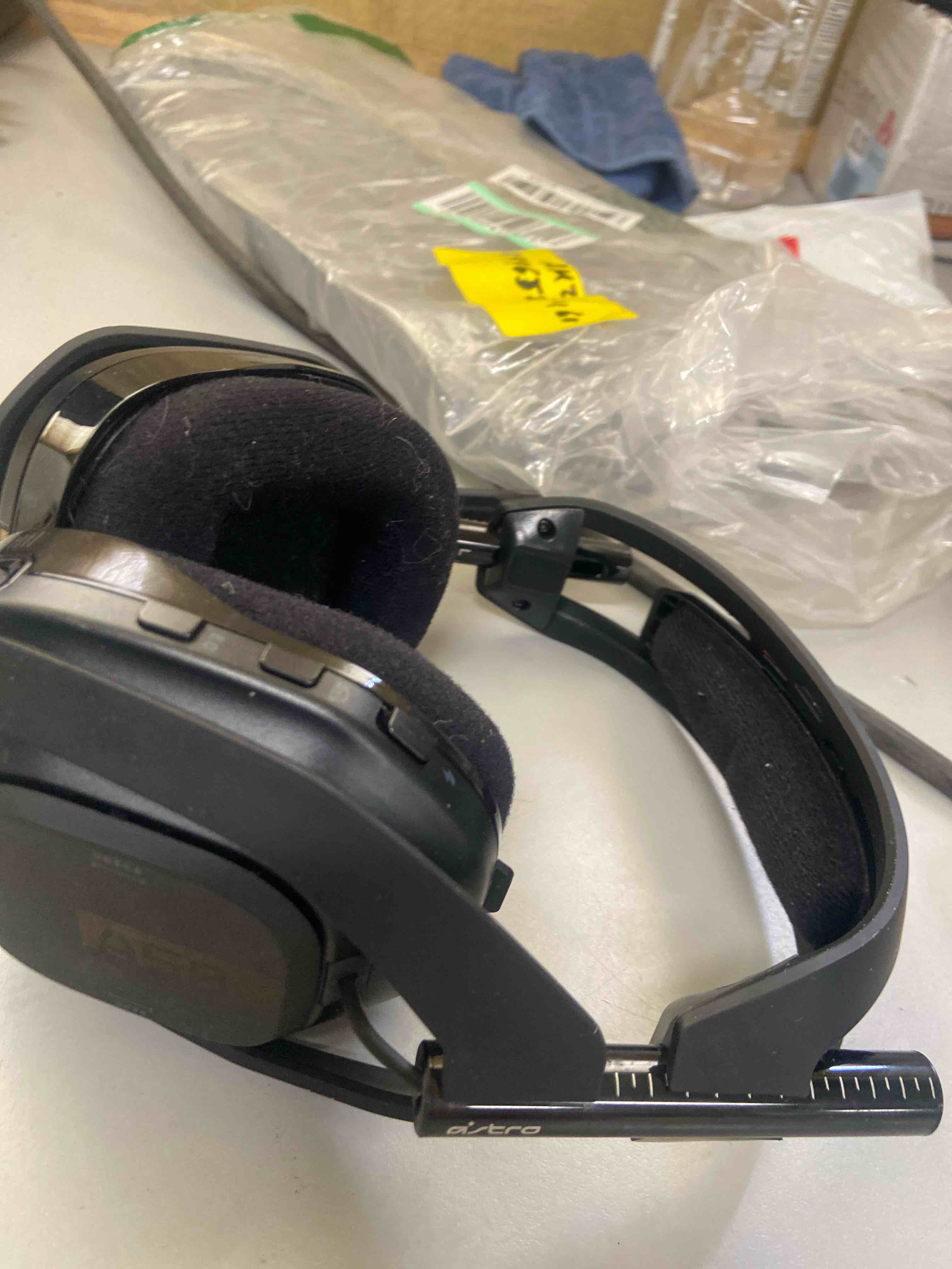 Condition photo showing As Is for astro gaming a50 wireless headset + base station gen 4 - compatible with xbox series x|s, xbox one, pc, mac - black/gold