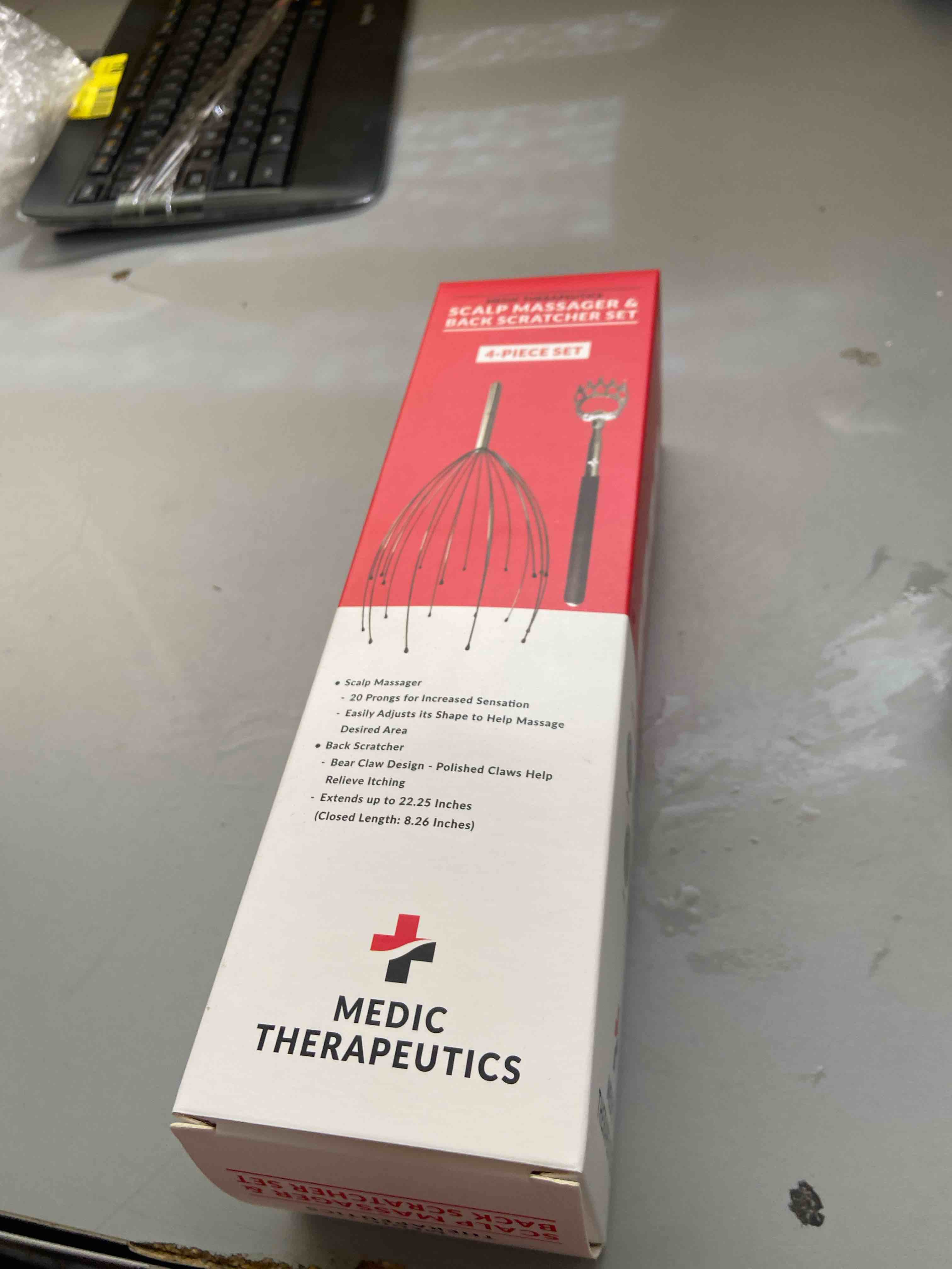 medic therapeutics head & scalp massager w/ back scratcher 4-pack