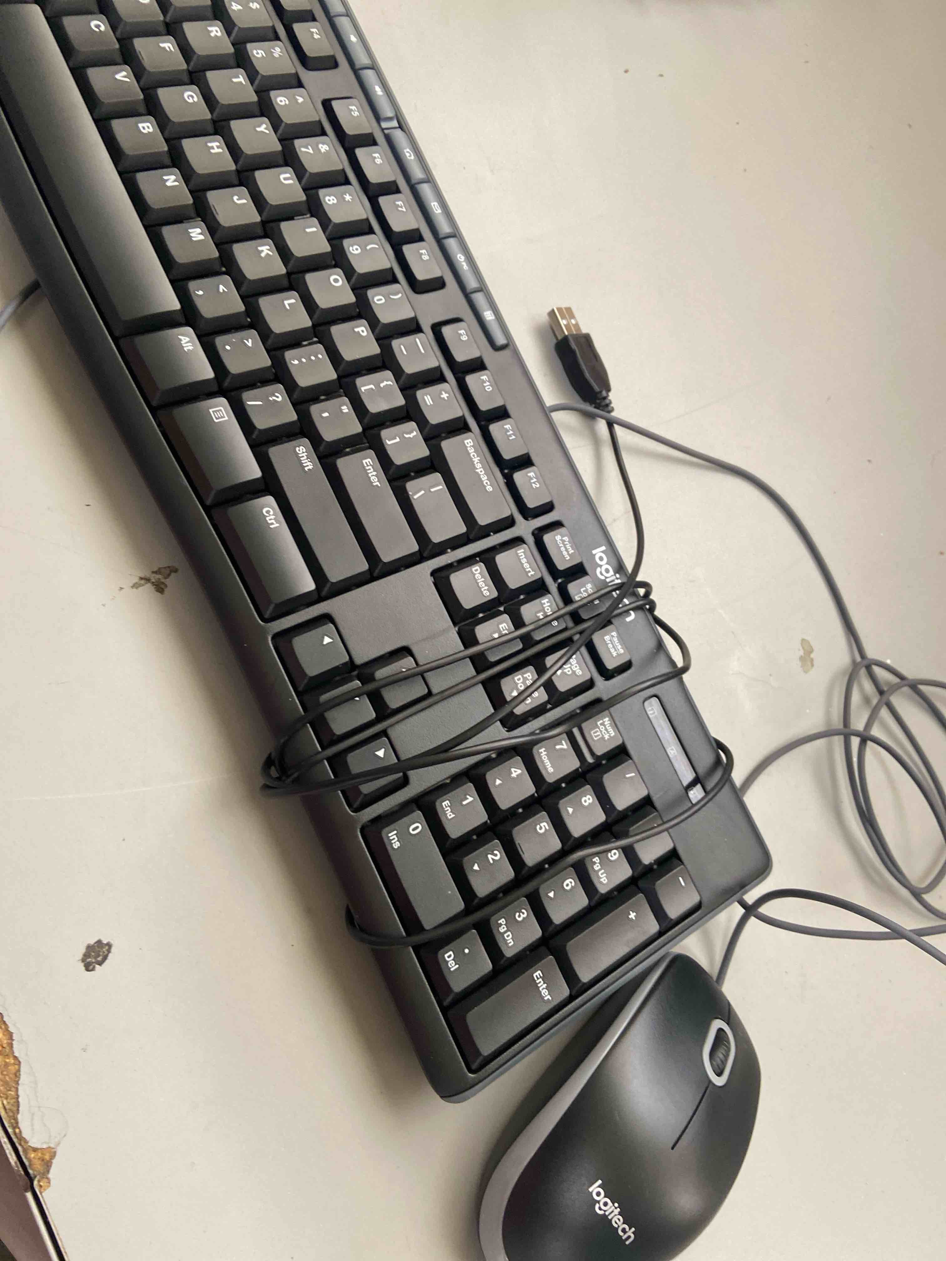 Condition photo showing New/Like New for logitech mk120 wired keyboard and mouse combo for windows, optical wired mouse, full-size keyboard, usb plug-and-play, compatible with pc, laptop - black