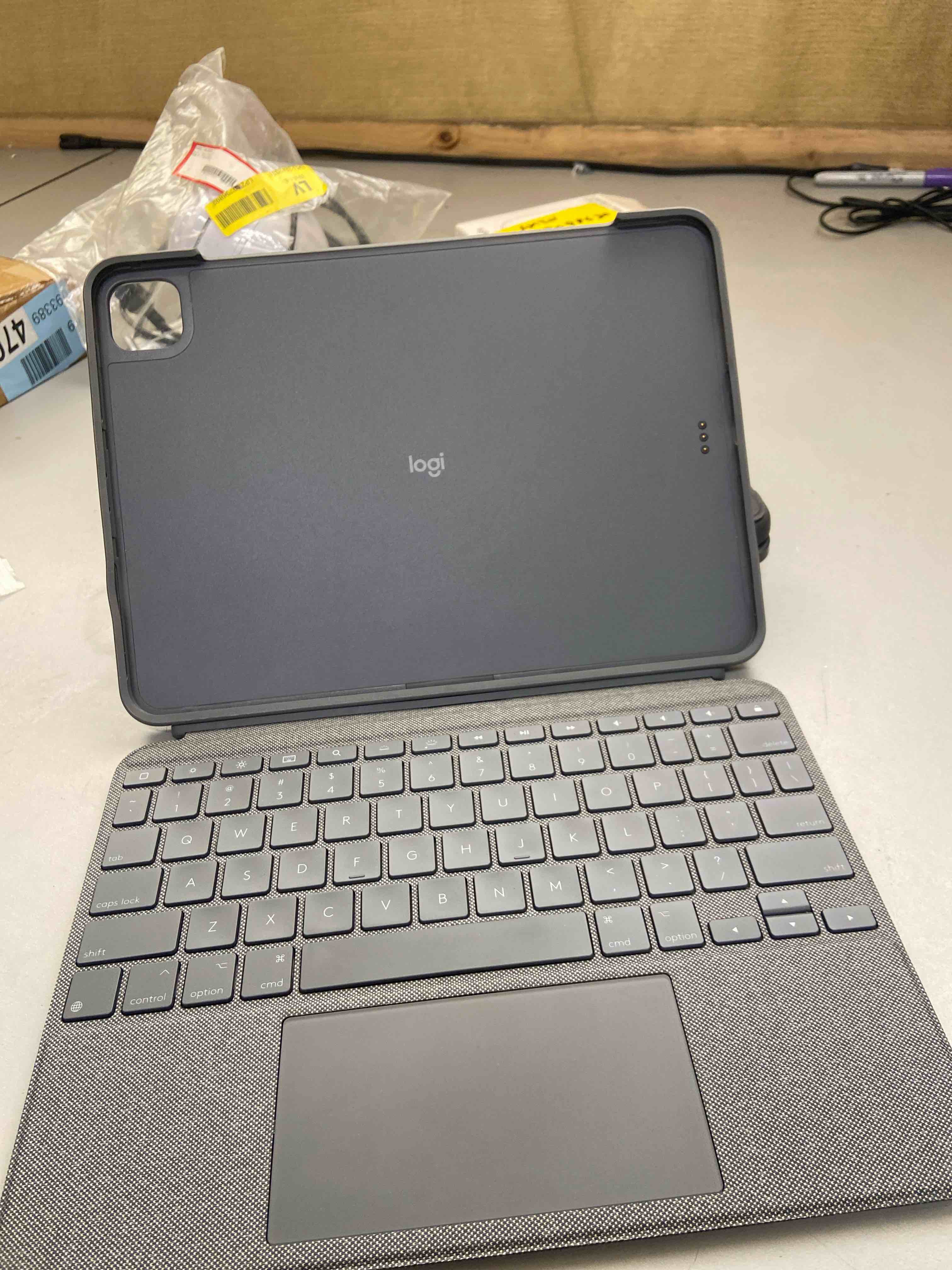 Condition photo showing New/Like New for logitech combo touch ipad pro 11-inch (1st, 2nd, 3rd, 4th gen - 2018, 2020, 2021, 2022) keyboard case - detachable backlit keyboard, click-anywhere trackpad - oxford gray; usa layout oxford gray 1st, 2nd, 3rd & 4th gen tablet keyboard