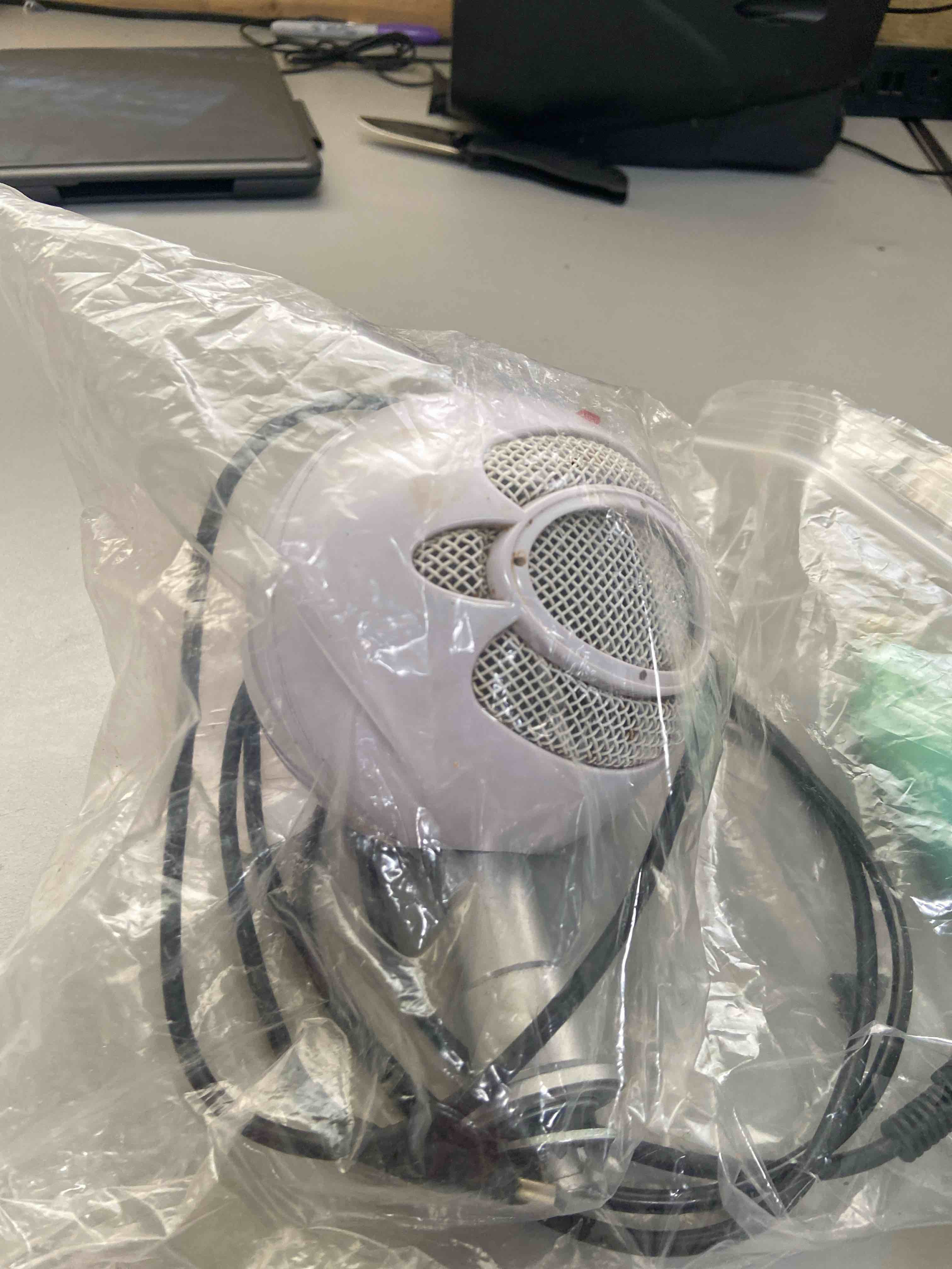 Condition photo showing As Is for logitech for creators blue snowball ice usb microphone - white (renewed)