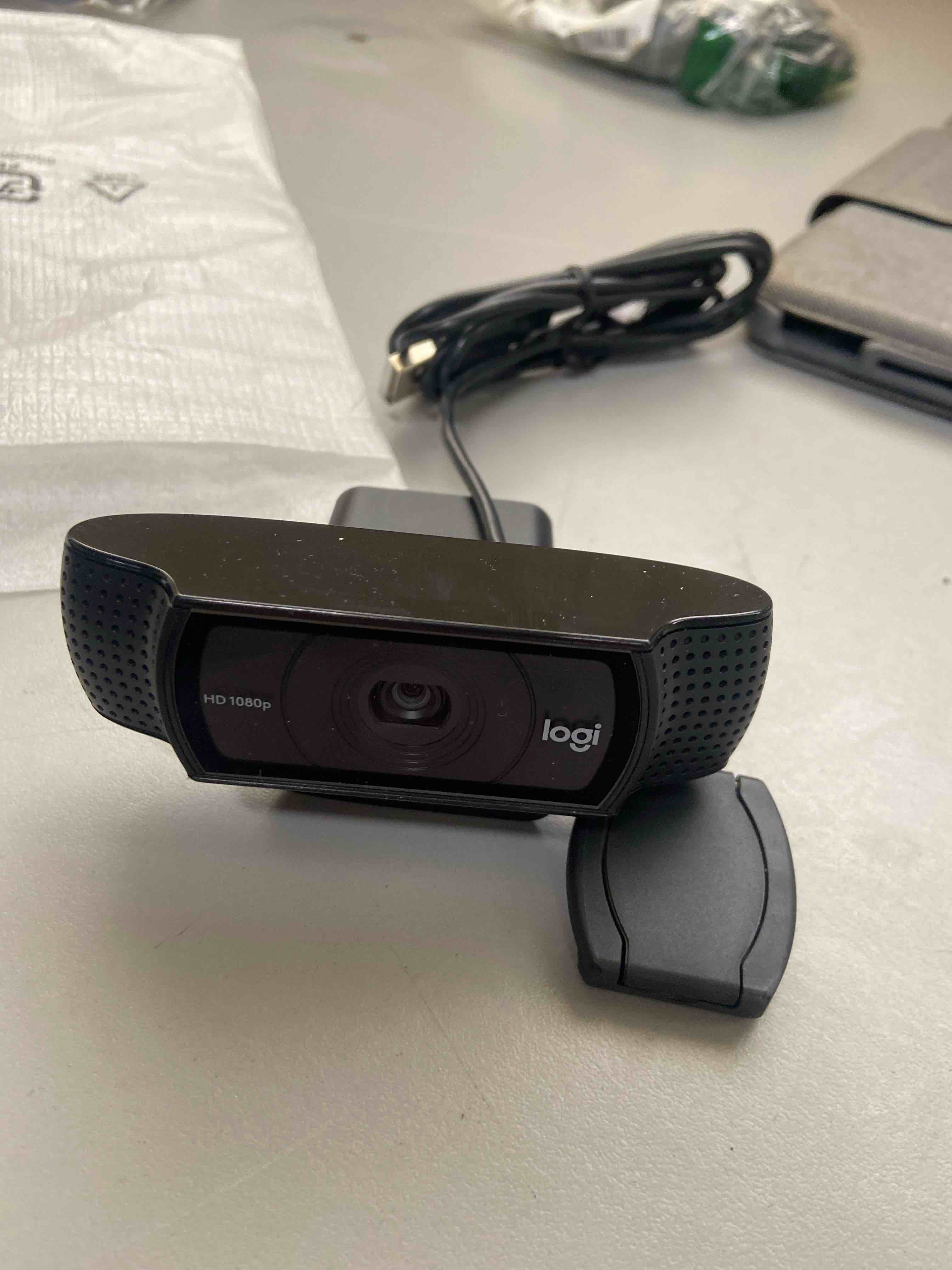 Condition photo showing New/Like New for logitech hd pro webcam c920, widescreen video calling and recording, 1080p camera, desktop or laptop webcam