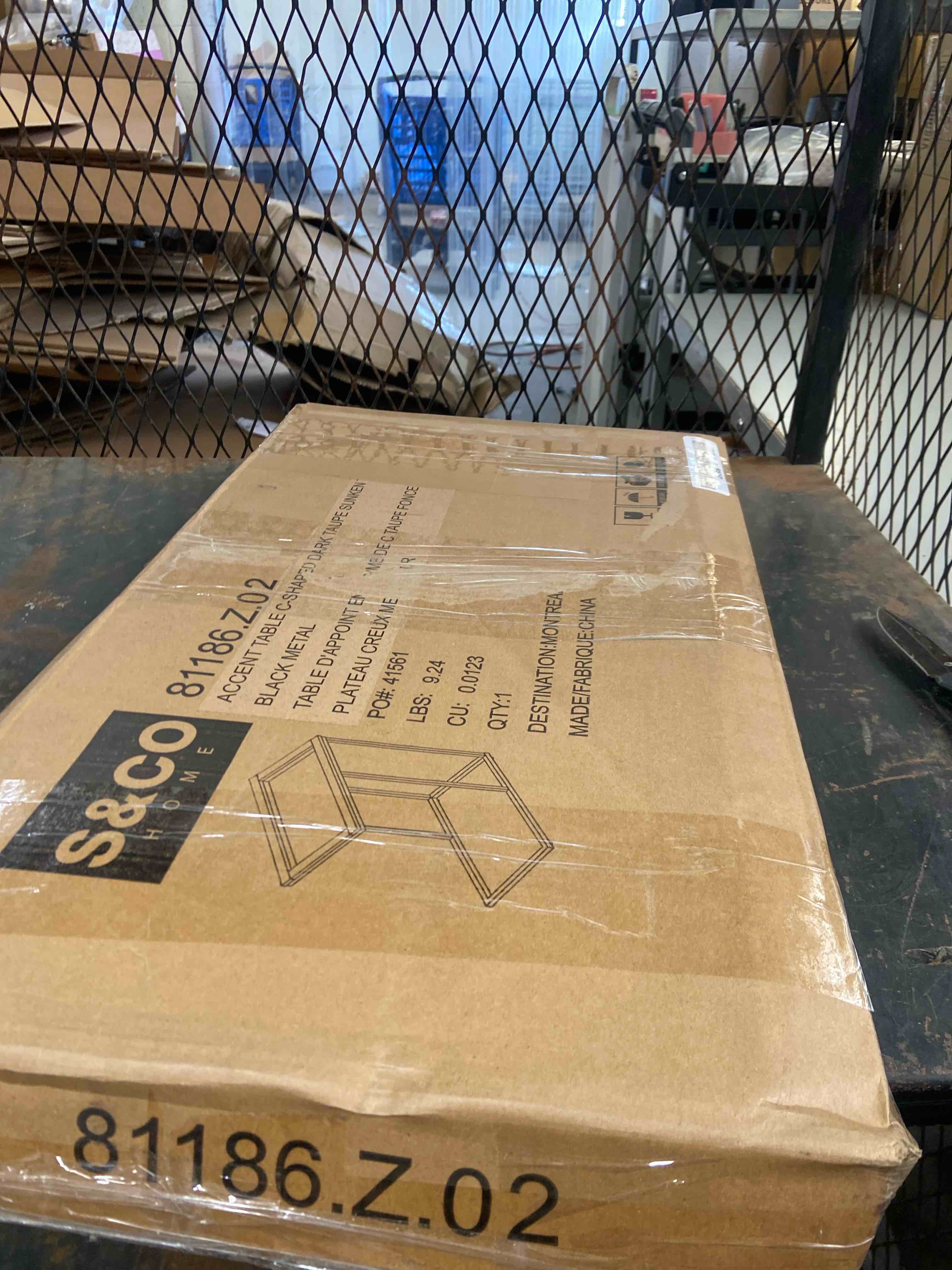 Condition photo showing Good Condition for safdie & co. side table. end table living room. bedside table or night stand. small entry table. easy to assemble. dark taupe