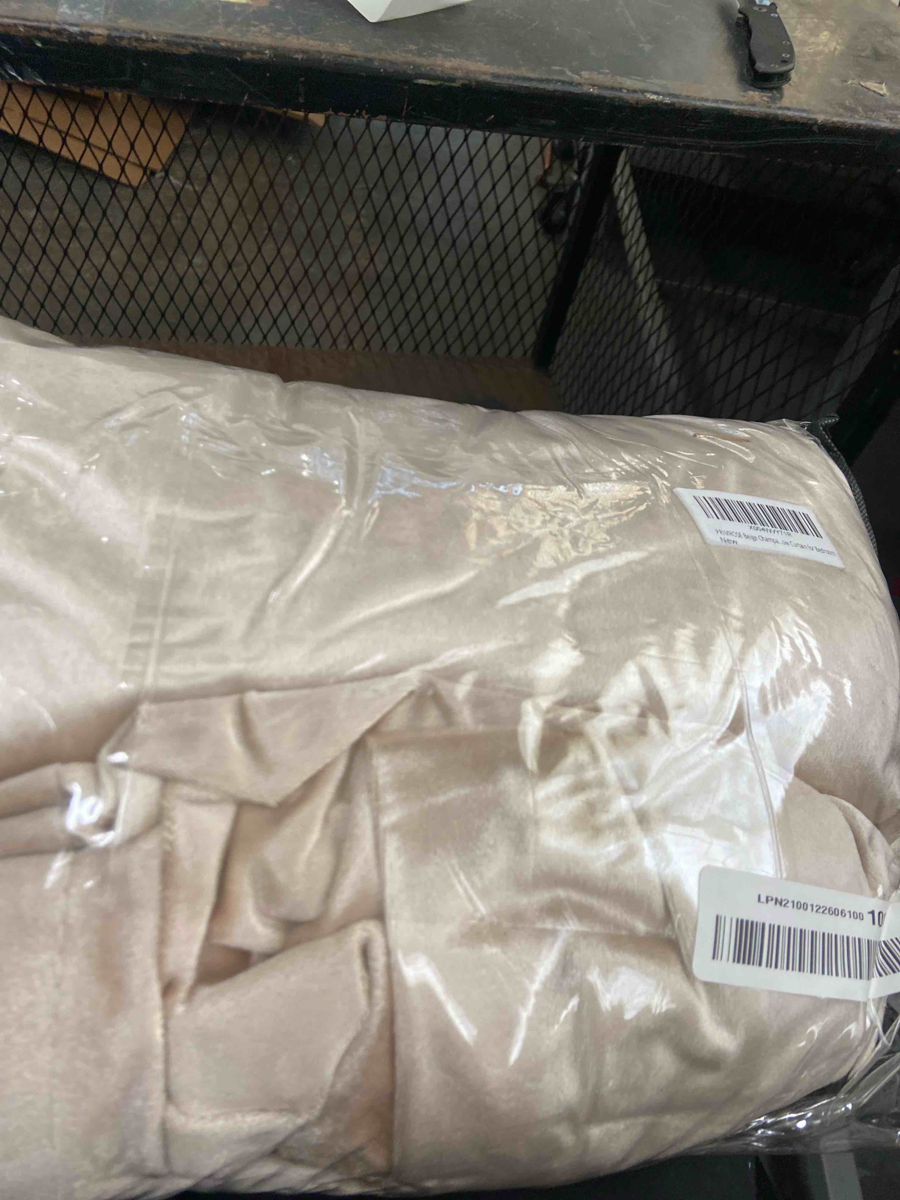 Condition photo showing New/Like New for beige champagne velvet curtains 90 inch: pinch pleated 2 panels luxury living room darkening thermal insulated drapes with hooks- elegant soundproof noise reducing back tab window curtain for bedroom