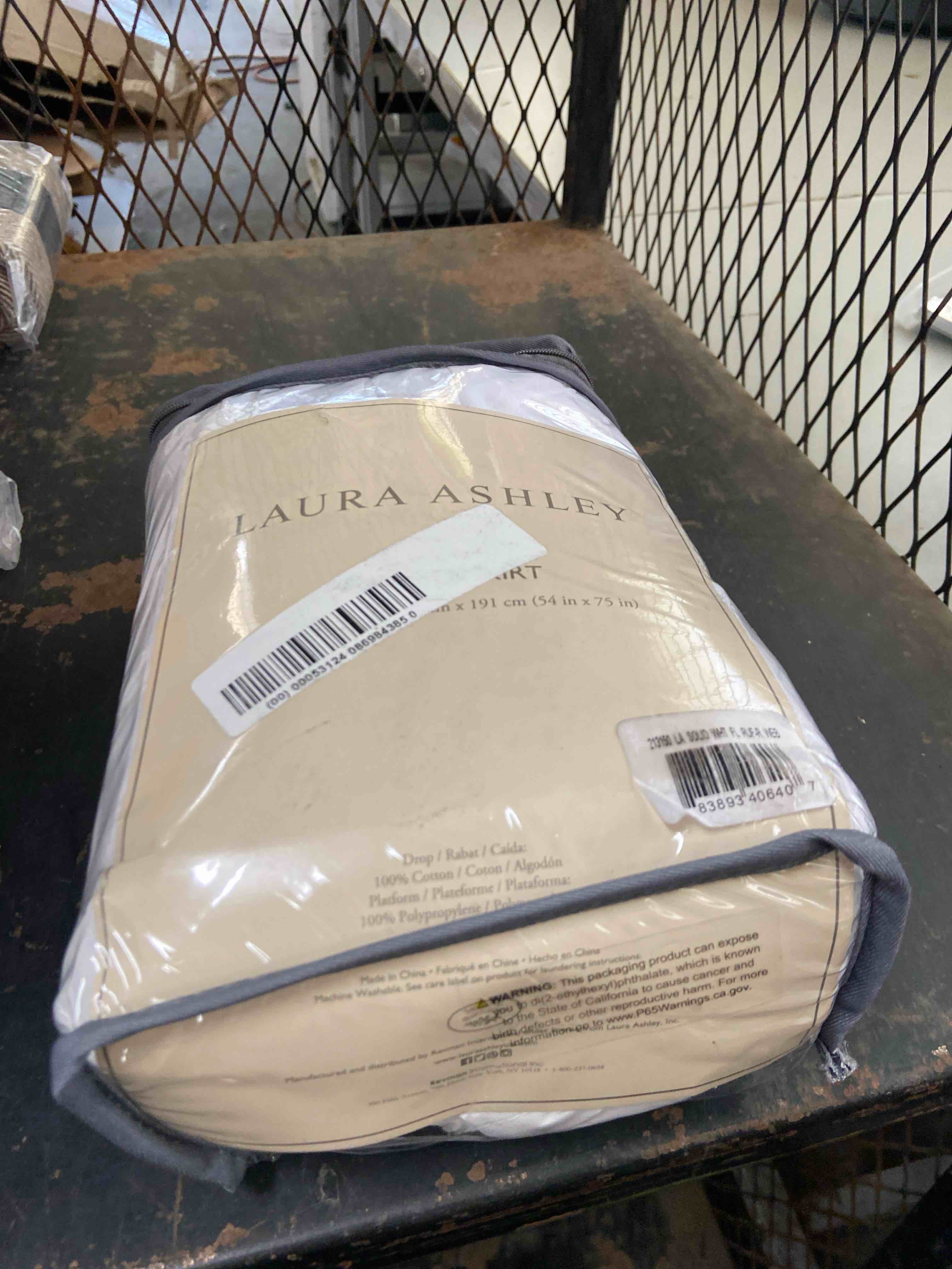 Condition photo showing New/Like New for laura ashley home solid white ruffled bedskirt, full