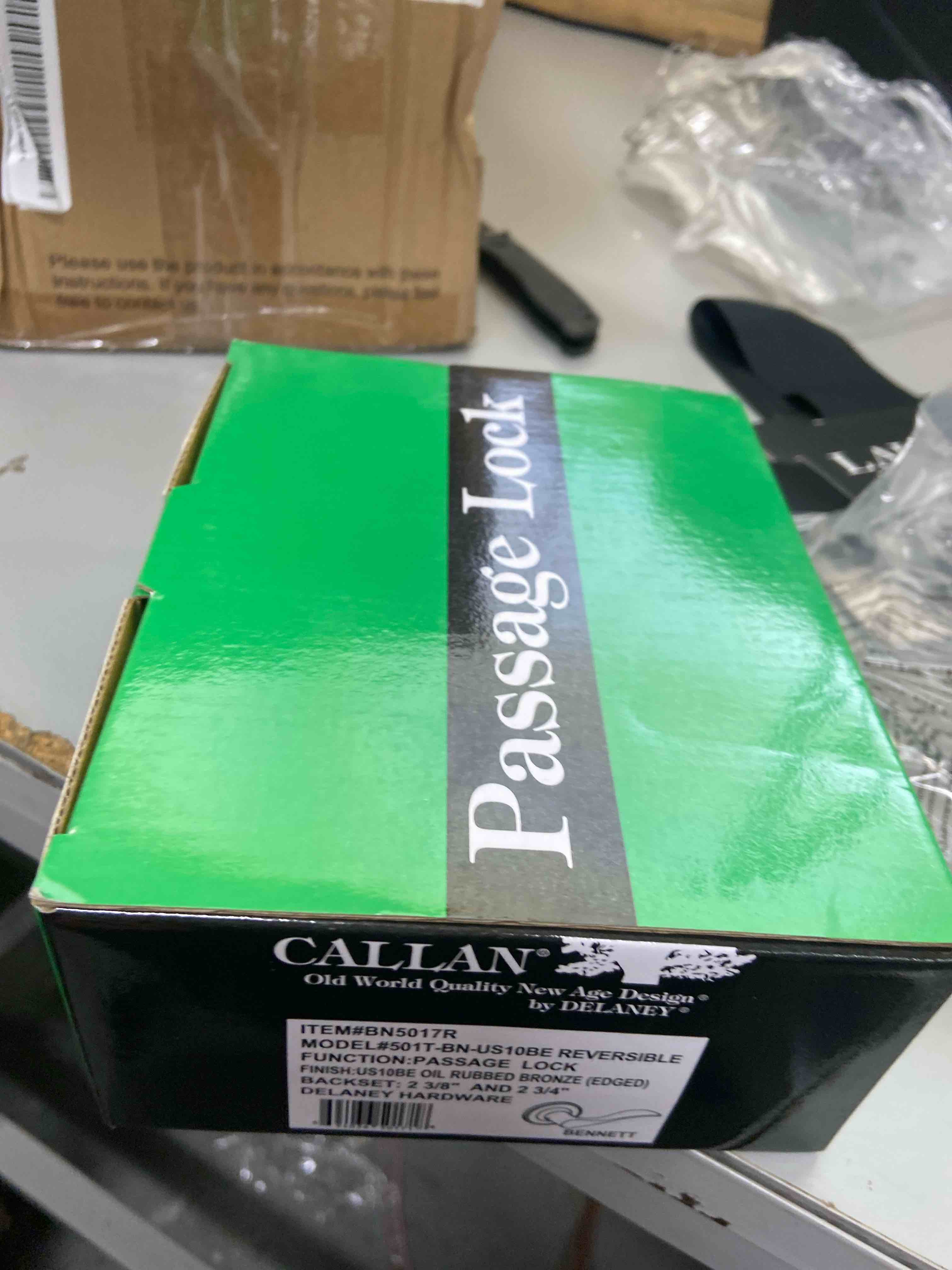 Condition photo showing New/Like New for the delaney 501tbnus10be passage lever reversible