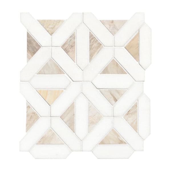 angora geometric pattern 12x12x0.38 in. polished marble mosaic architectural lattice design floor tile(10 sq. ft./case
