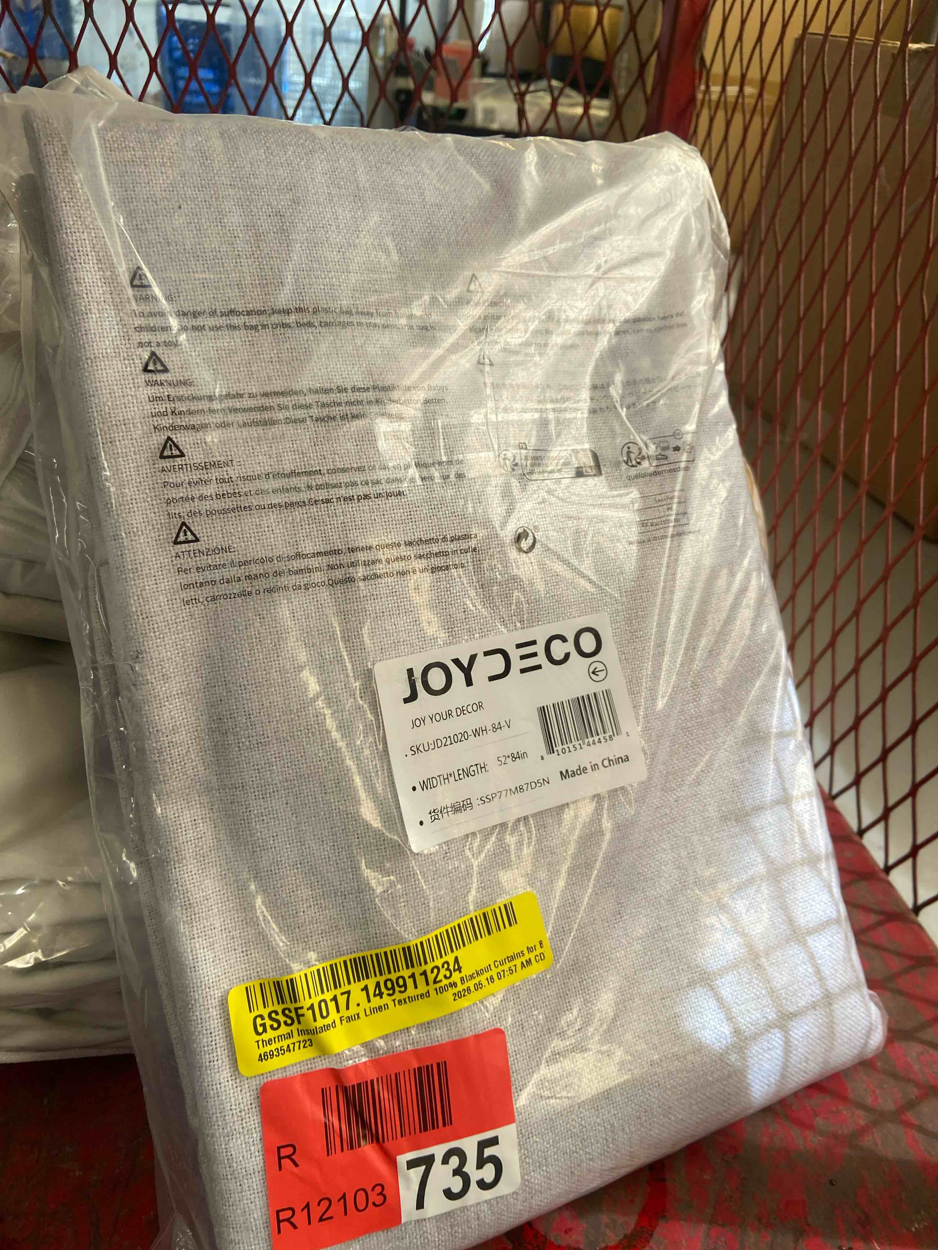 Condition photo showing New/Like New for joydeco blackout curtains for bedroom - 84 inch long 100% light blocking 2 panels set white drapes, thermal insulated room darkening curtains, linen textured for living room, rod pocket & back tabs white 52"w x 84"l (pack of 2)
