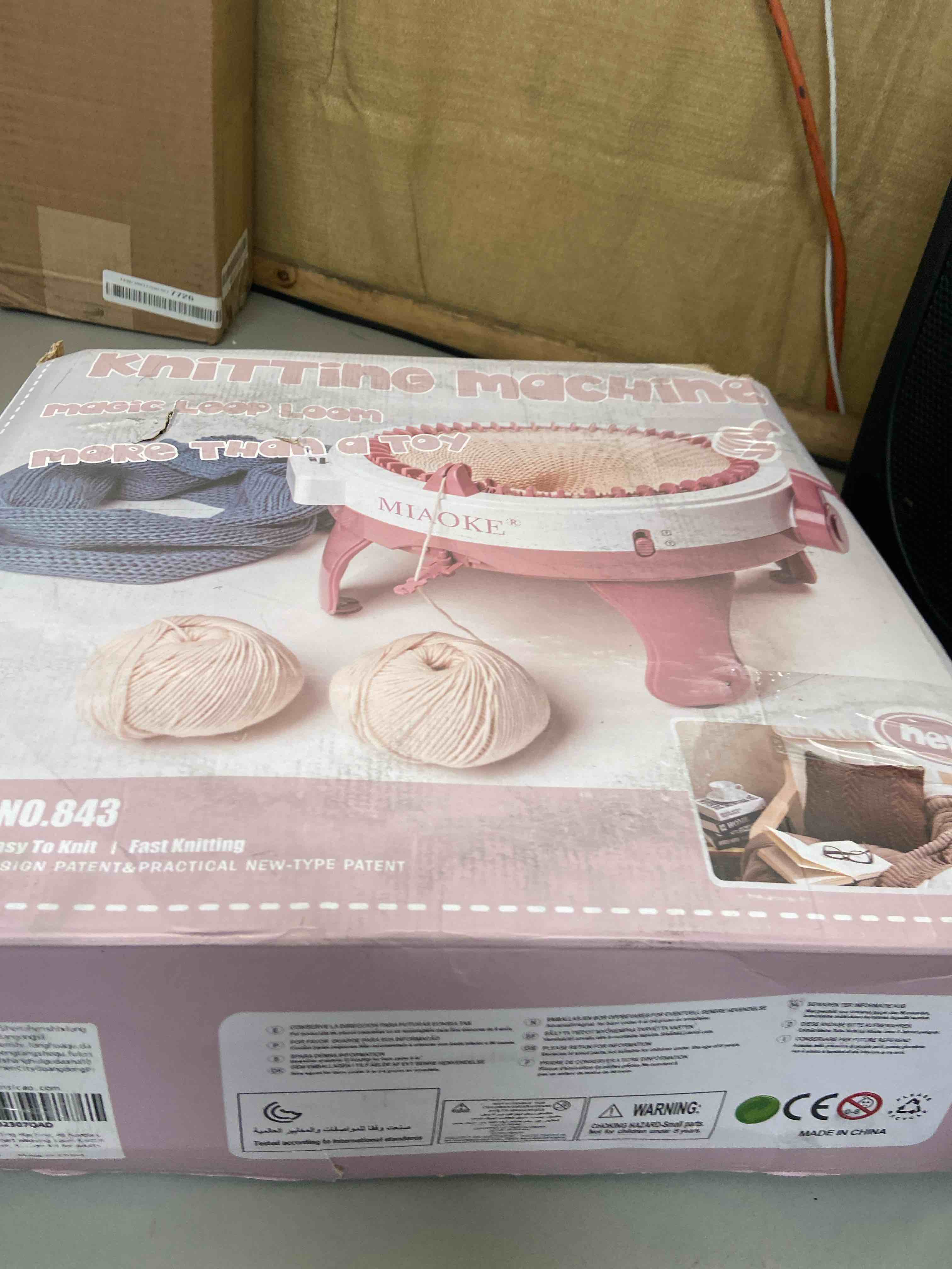 Condition photo showing Good Condition for miaoke knitting machine, 48 needles king size smart weaving loom knitting round loom, smart knitting board rotating double knit loom machine, diy knitting loom machines weaving loom kit for adults pink