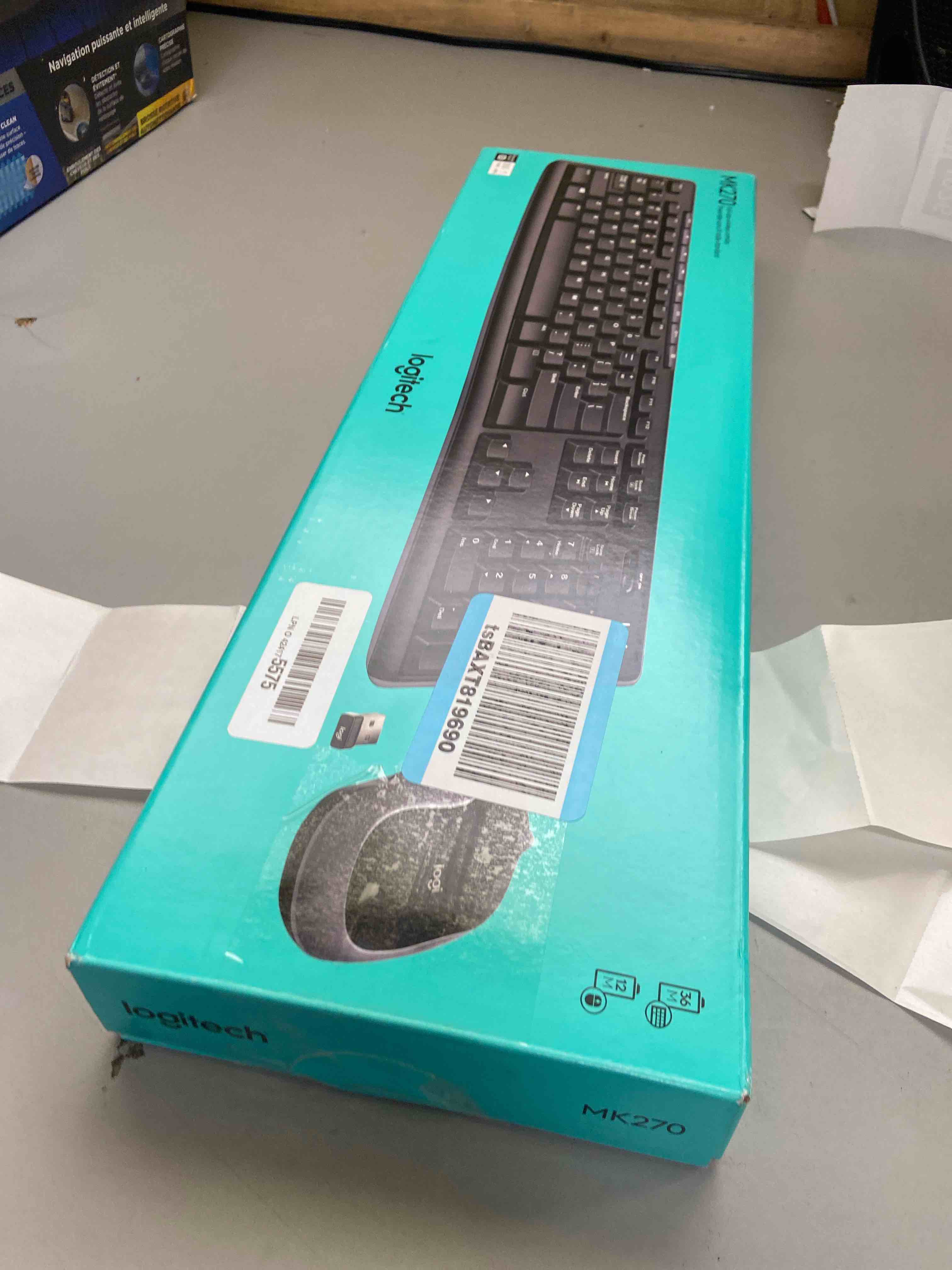 Condition photo showing New/Like New for logitech mk270 wireless keyboard and mouse combo for windows, 2.4 ghz wireless, compact mouse, 8 multimedia and shortcut keys, for pc, laptop - black (b079jly5m5)