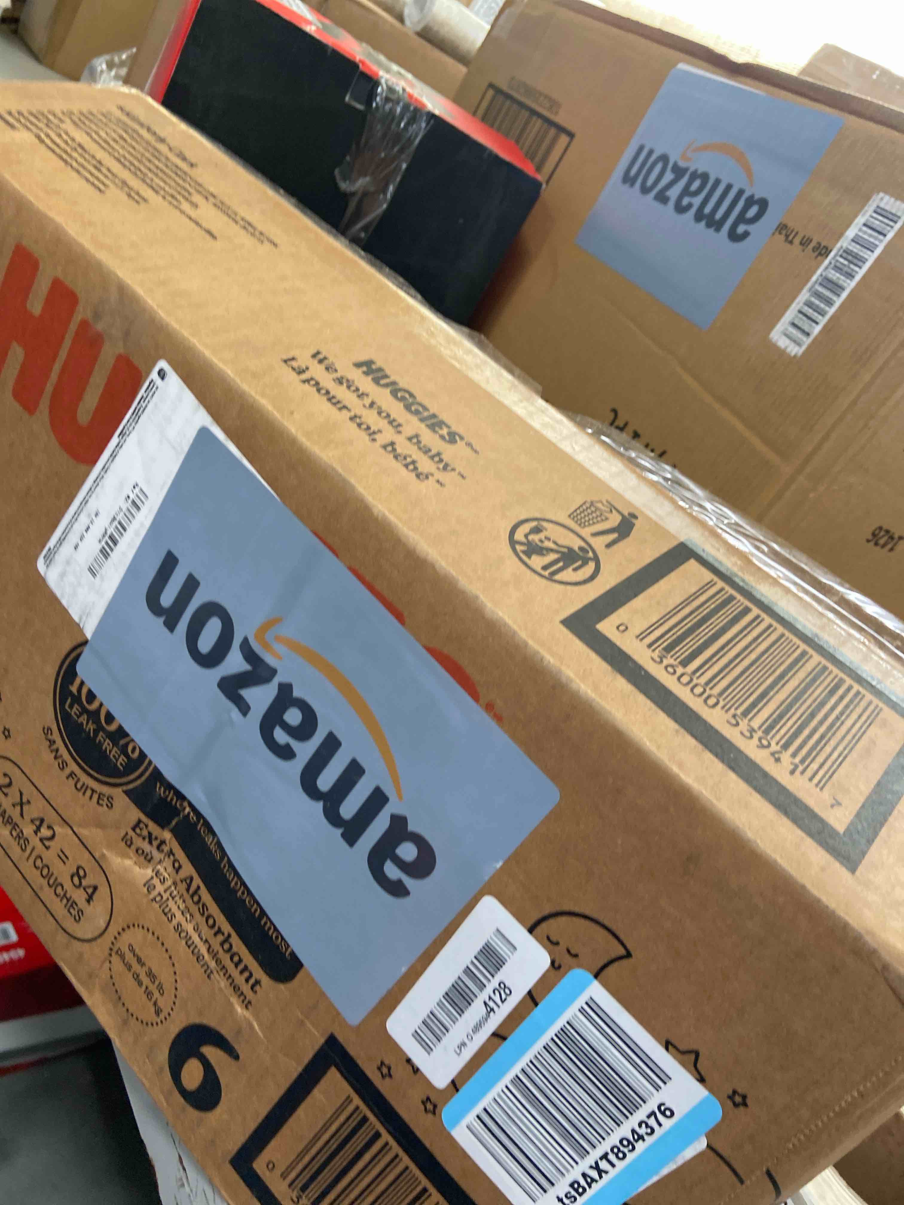 Condition photo showing New/Like New for huggies size 6 overnites baby diapers: overnight diapers, size 6 (35+ lbs), 84 ct (2 packs of 42), packaging may vary size 6 84