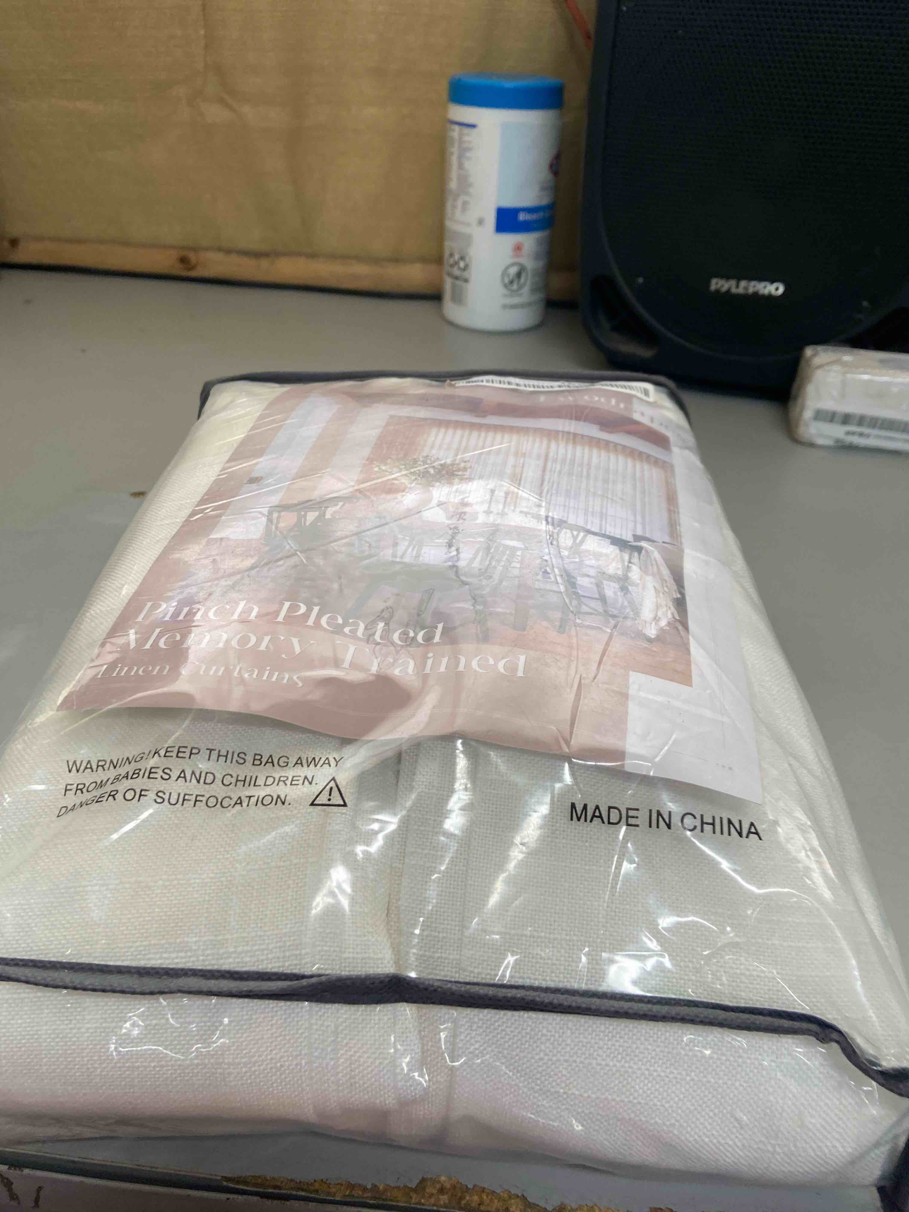 Condition photo showing New/Like New for pinch pleated linen 50 inch wide curtains 96 inches long for living room, memory trained pleat boho semi sheer birch light filtering privacy drapes 50x96 inch length 2 panels set curtain cream ivory
