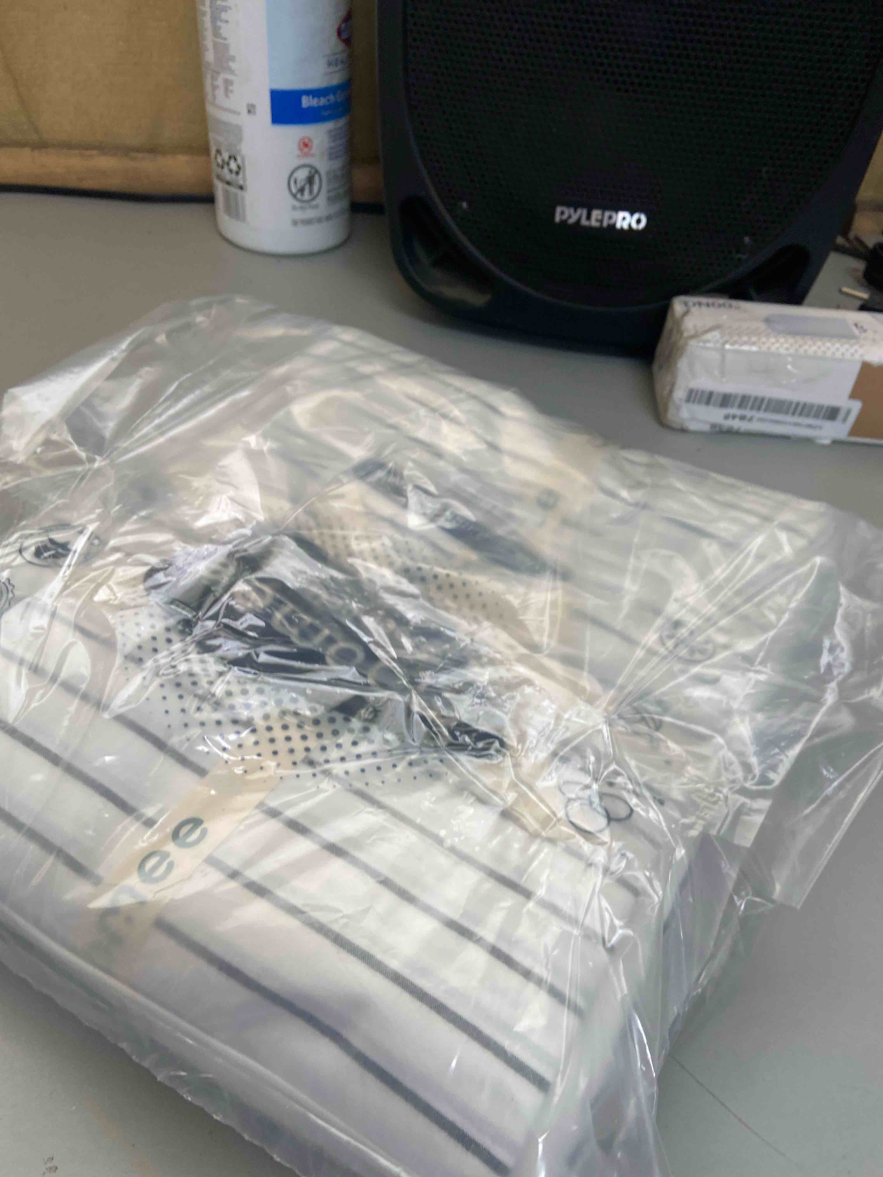 Condition photo showing New/Like New for moomee bedding duvet cover set 100% washed cotton linen like textured breathable durable soft comfy (white stripe, twin) white stripe (no comforter) twin (68"x90")