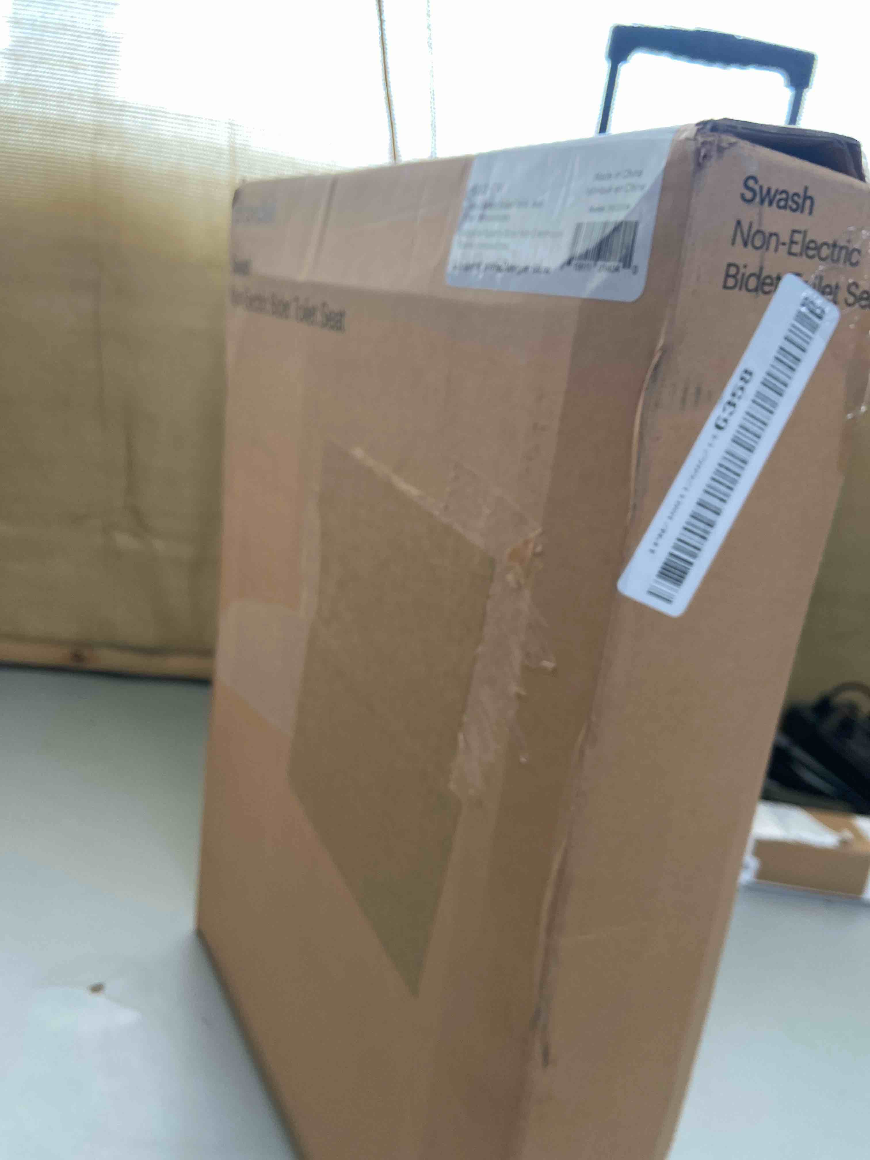 Condition photo showing New/Like New for brondell bidet toilet seat, non-electric swash ecoseat, fits elongated toilets, white - dual temperature, dual nozzle system - bidet with easy installation s102 - warm water elongated