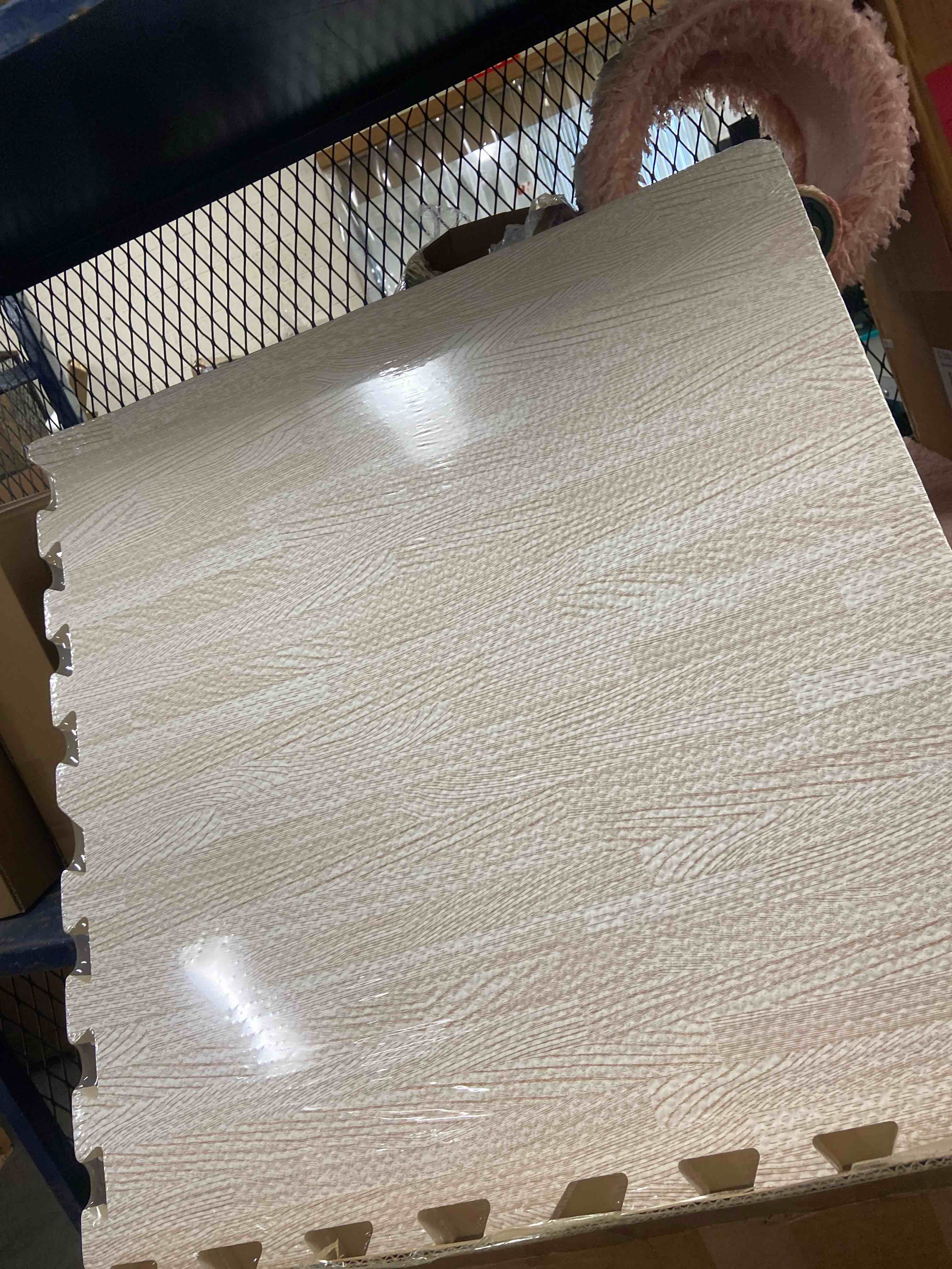 Condition photo showing New/Like New for sorbus wood grain floor tiles foam mat eva interlocking mats tile 3/8-inch thick flooring wood puzzle exercise mats w/borders - home playroom basement, apartment, trade show, baby, dance