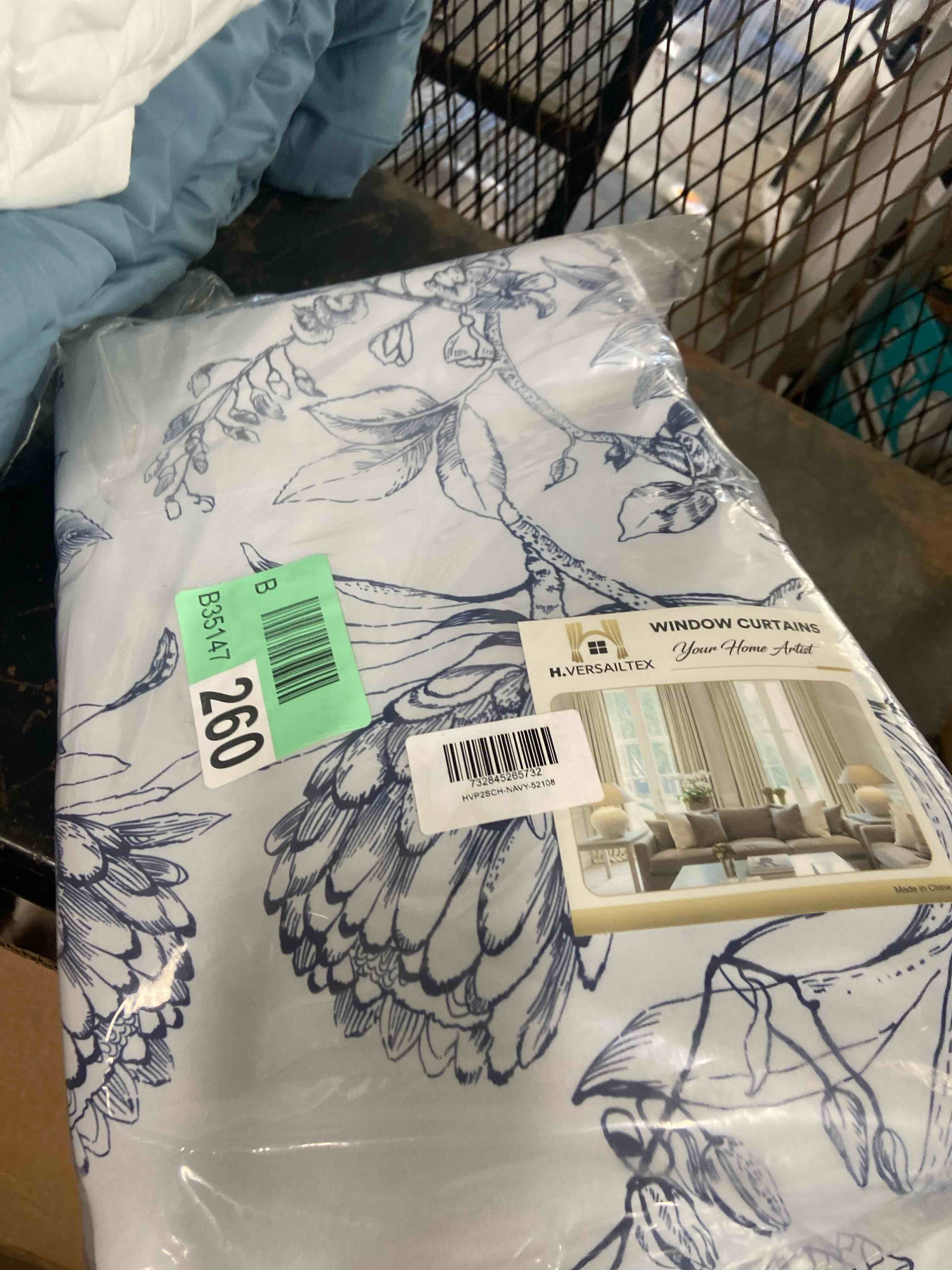 Condition photo showing New/Like New for h.versailtex 100% blackout curtains for living room camellia floral blackout curtains 84 inches long light blocking window treatment curtains with black liner grommet thermal drapes, 2 panels, navy 52"w x 84"l (pack of 2) camellia-navy