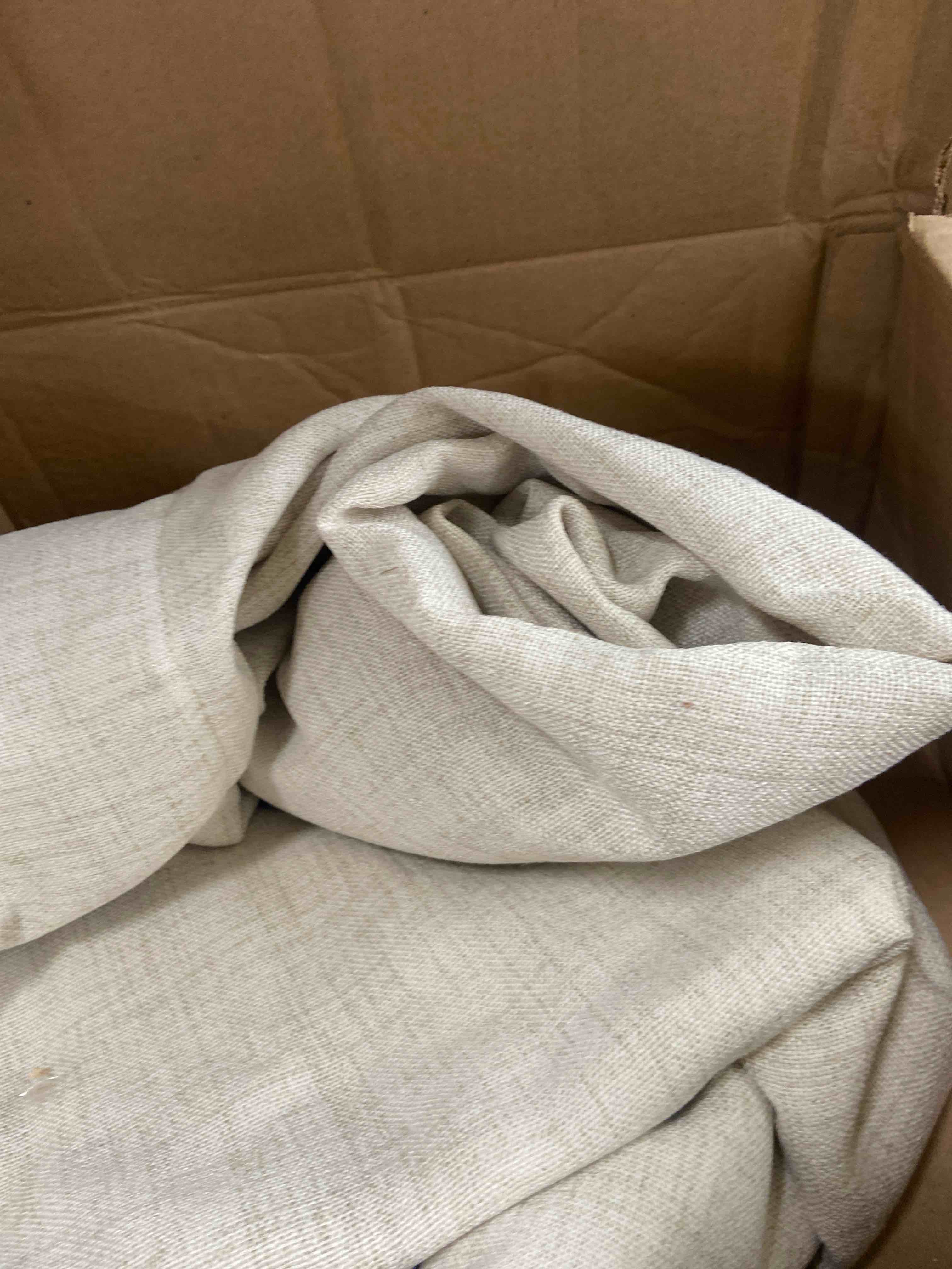 Condition photo showing New/Like New for natural linen curtains 108 inches long for living room 2 panels set loop pocket back tab draperies neutral earth tone soft cotton textured semi sheer linen curtains for large window vertical 9 ft tall 52"w x 108"l (pack of 2) natural