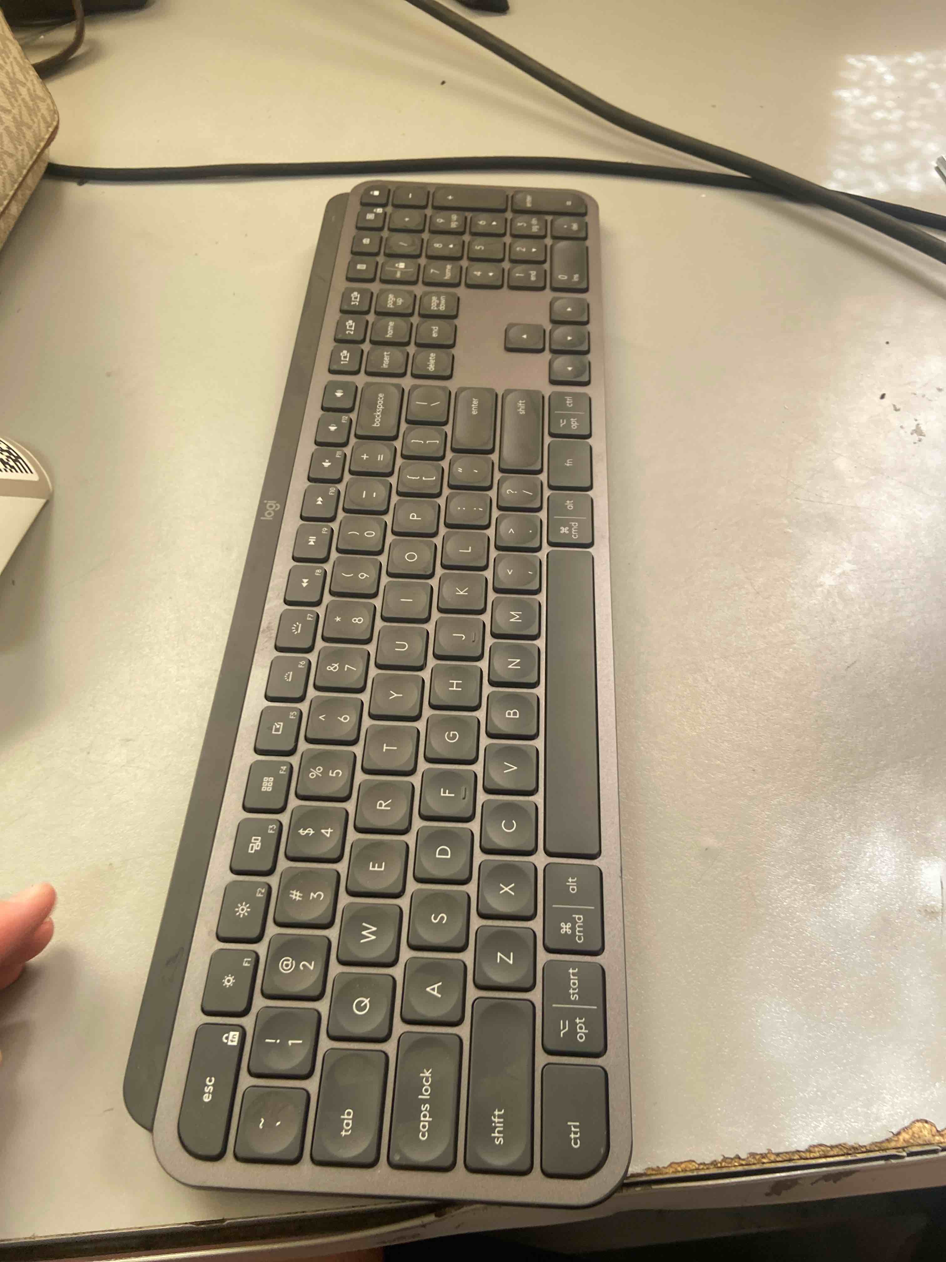 Condition photo showing New/Like New for logitech mx keys s wireless keyboard, low profile, fluid precise quiet typing, programmable keys, backlighting, bluetooth, usb c rechargeable, for windows pc, linux, chrome, mac - graphite mx keys s graphite