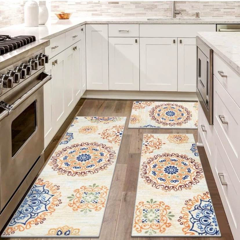 hebe farmhouse kitchen rugs sets of 3 non slip washable boho kitchen rugs