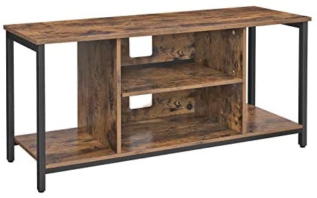 VASAGLE TV Cabinet, TV Console Unit with Open Storage, TV Stand with Shelving, for Living Room, Entertainment Room, Rustic Brown LTV39BX