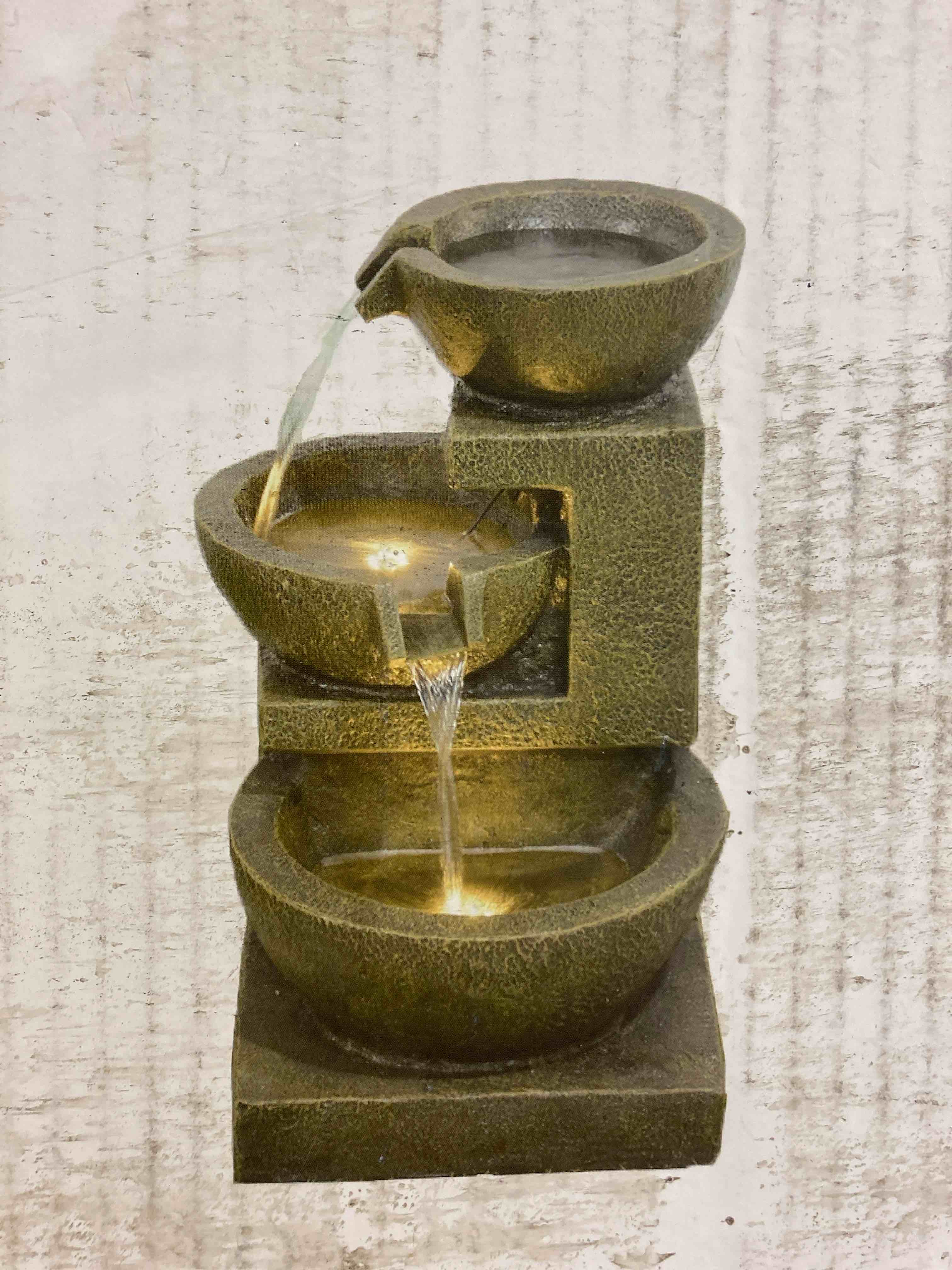 Bumilgar Water Fountain Outdoor Fountain with Lights - 53 Inches 4 Tiered Floor Standing Outdoor Water Fountains and Waterfalls for Garden, Patio, Backyard, Porch Home Art Decor