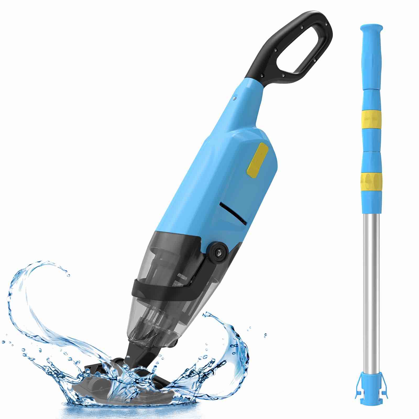 Efurden Cordless Pool Vacuum for Above Ground Pool, Handheld Rechargeable Pool Cleaner with Running Time up to 60 Mins for In-Ground Pools, Spas, and Hot Tubs for Sand and Debris, Blue