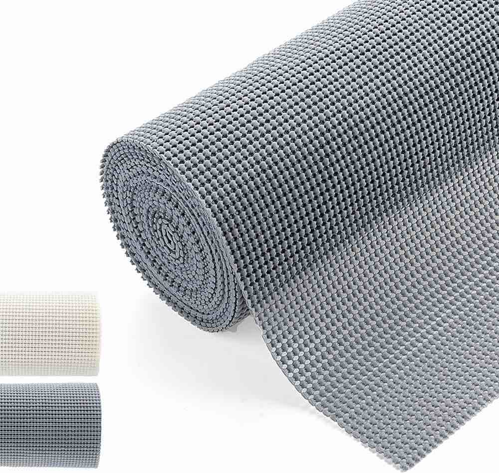 Shelf Cabinet Liner,Drawer Liners Non Adhesive Easiest Install Mat, Strong Grip Bottom,Easy Clean Non Slip Shelving Liner for Kitchen Cabinets,12" x20'