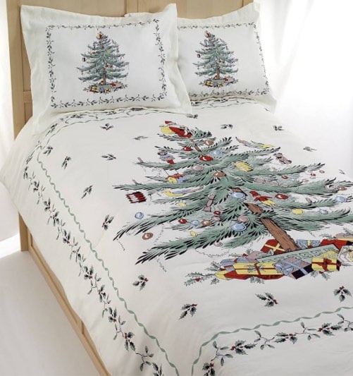 Avanti Linens Spode Christmas Tree Collection Comforter Set (3 pc), King, Ivory