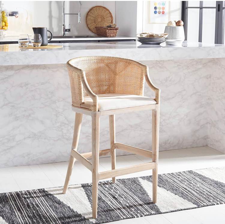 SEA4014C Brando Barstool, Natural & White Washed