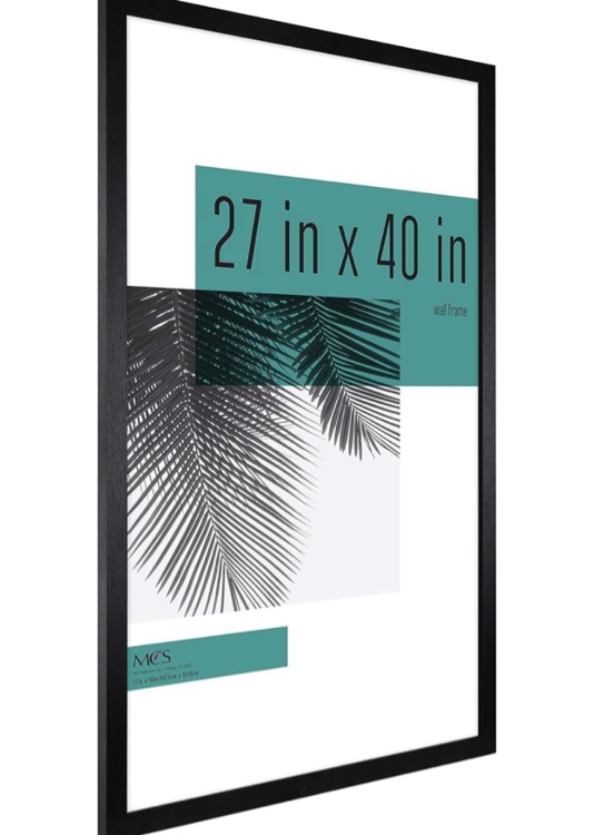 MCS Studio Gallery 27x40 Poster Frame Black Woodgrain, Vertical & Horizontal Wall Hanging Large Picture Frame for Photos, Posters & Art Prints (2-Pack)