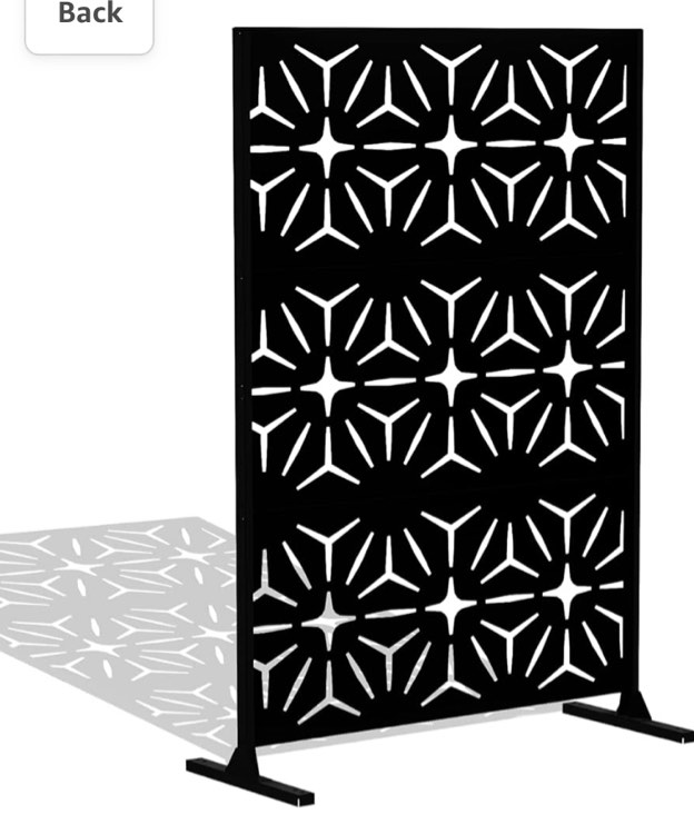 Outdoor Privacy Screen Freestanding with Panels for Patio Fence, 6FT Metal Privacy Screens Outdoor Indoor Divider for Garden Backyard Deck Pool Balcony