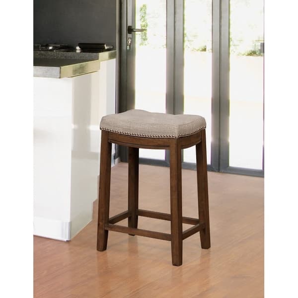 Linon Willamette Rustic Backless Counter Stool 