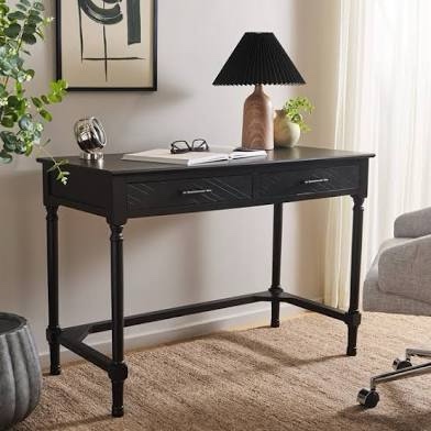DSK5705D Mckinlee 2 Drawer Desk&#44; Black